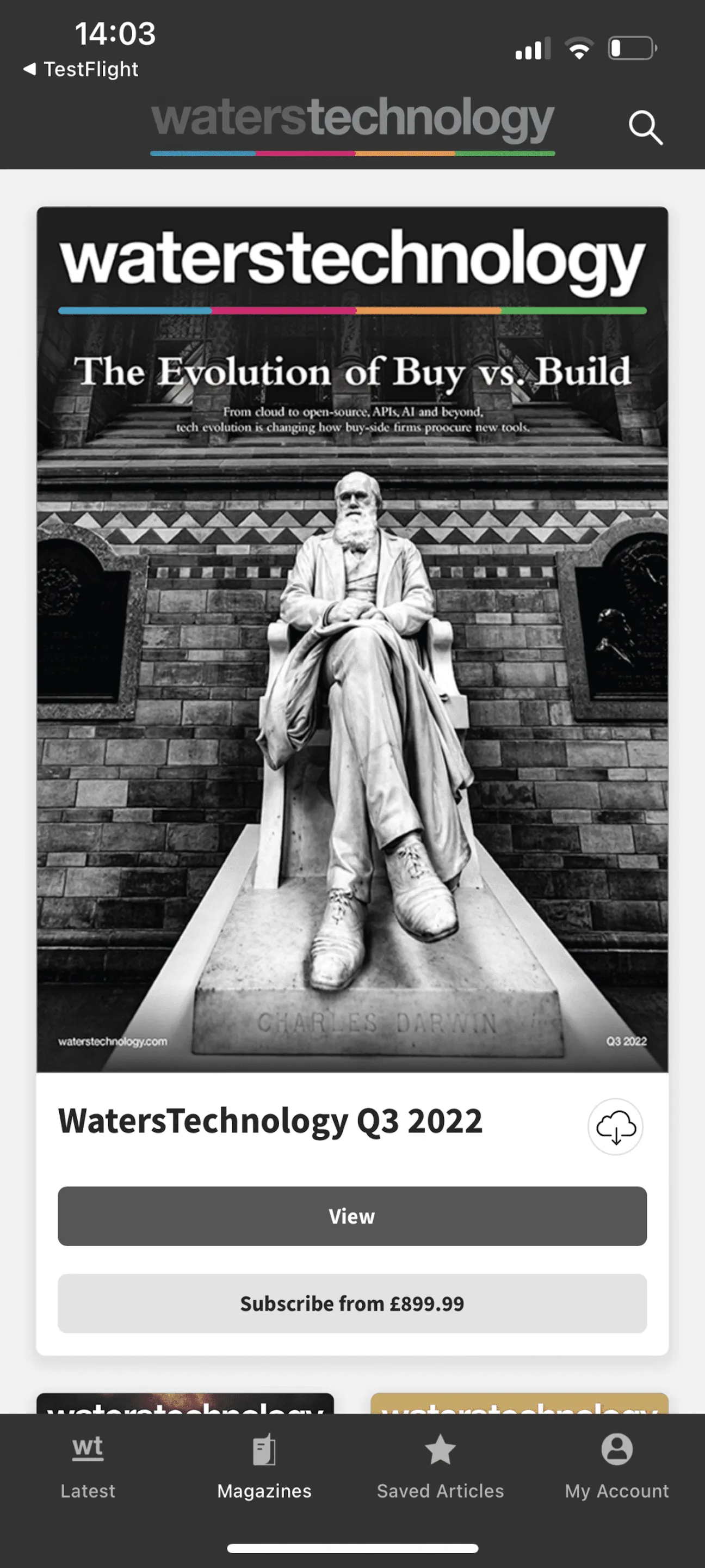 WatersTechnology | Indus Appstore | Screenshot