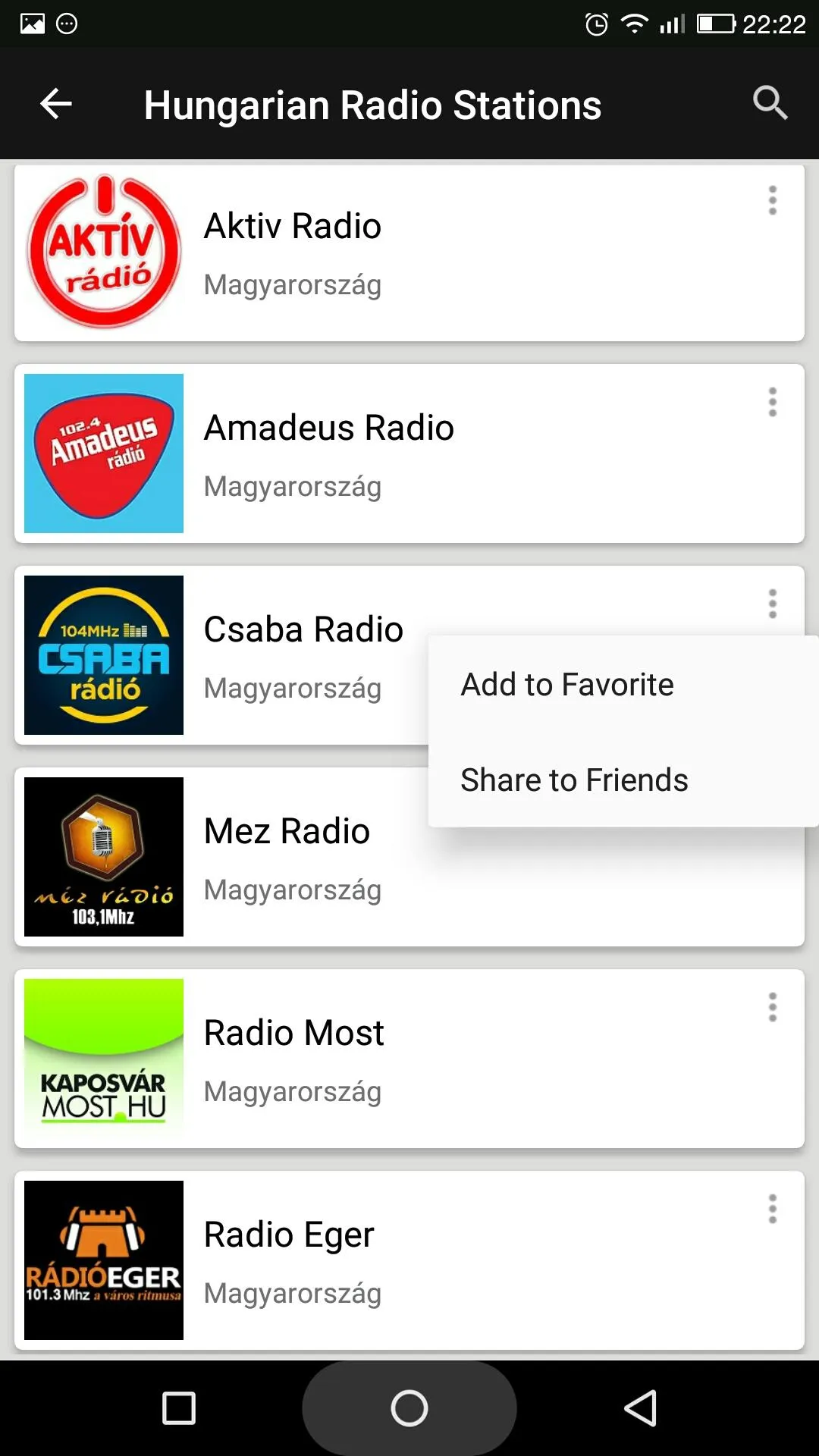 Hungarian Radio Stations | Indus Appstore | Screenshot