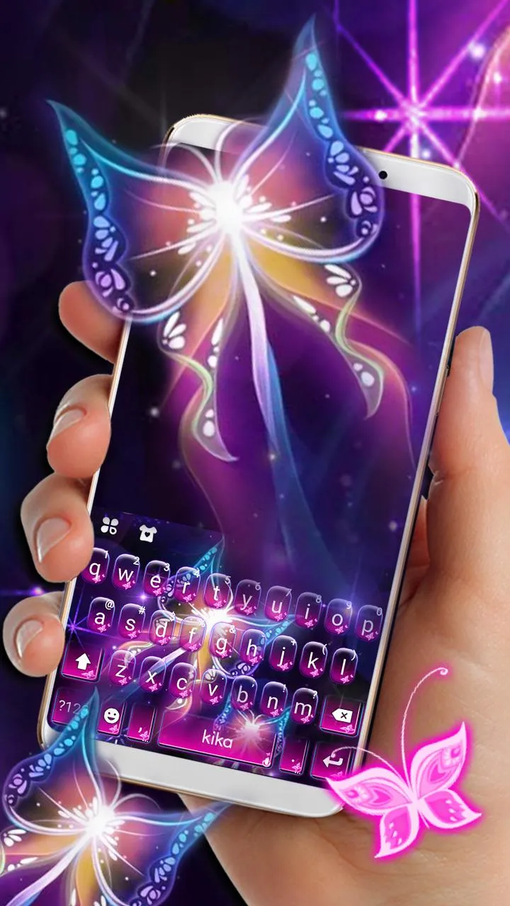 Neon Butterfly Keyboard Theme | Indus Appstore | Screenshot