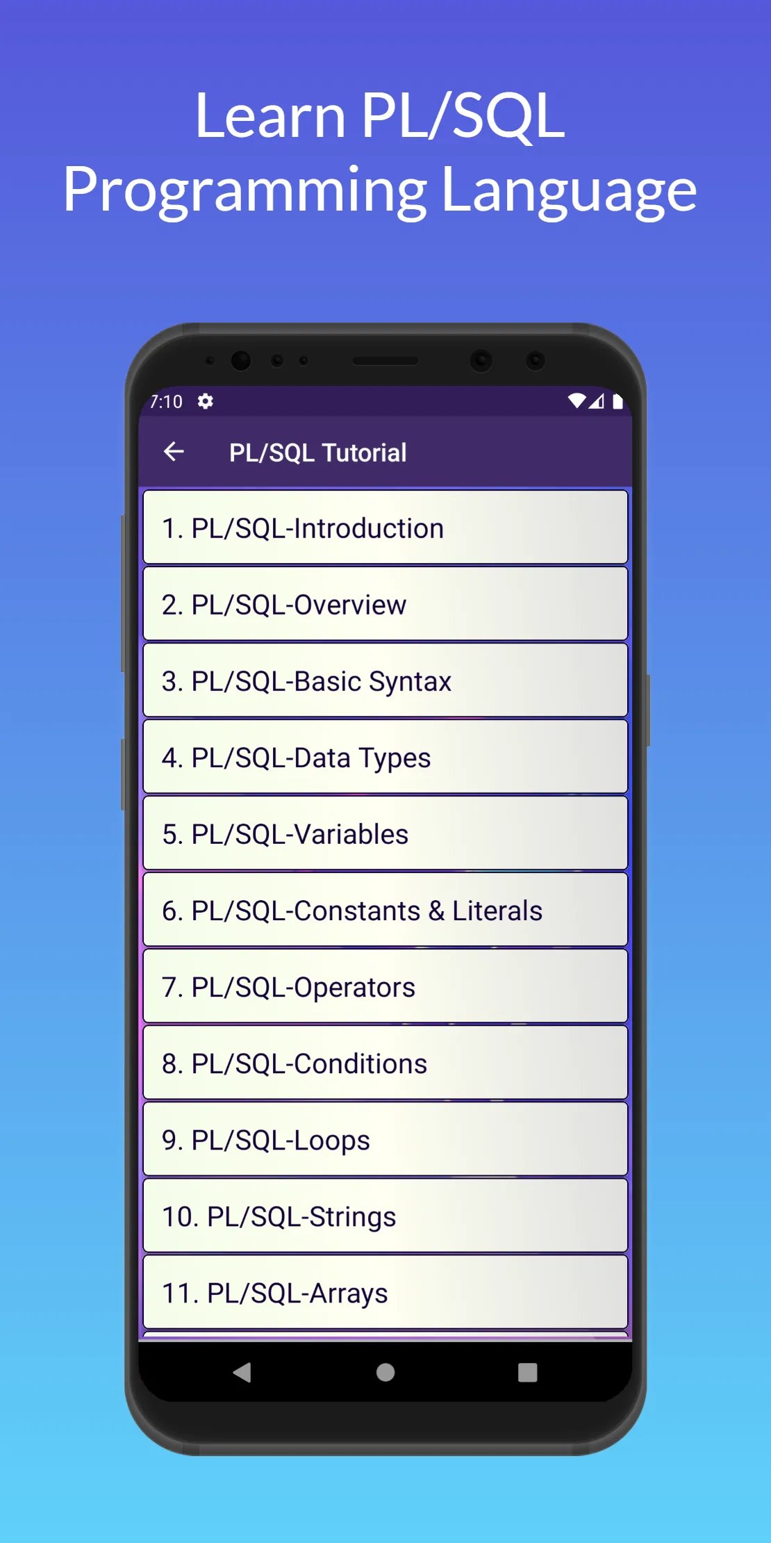 SQL and PL/SQL Tutorial | Indus Appstore | Screenshot