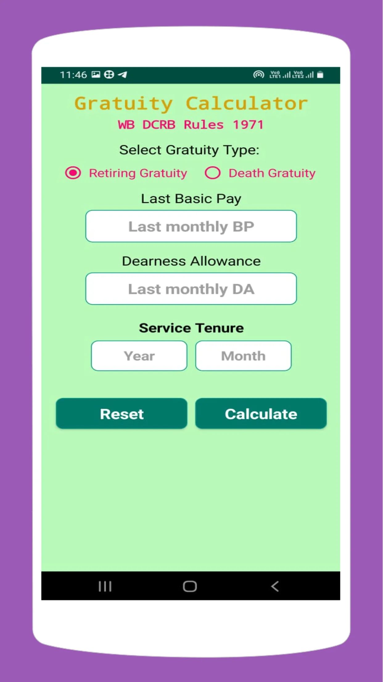 Pension Gratuity Calculator | Indus Appstore | Screenshot