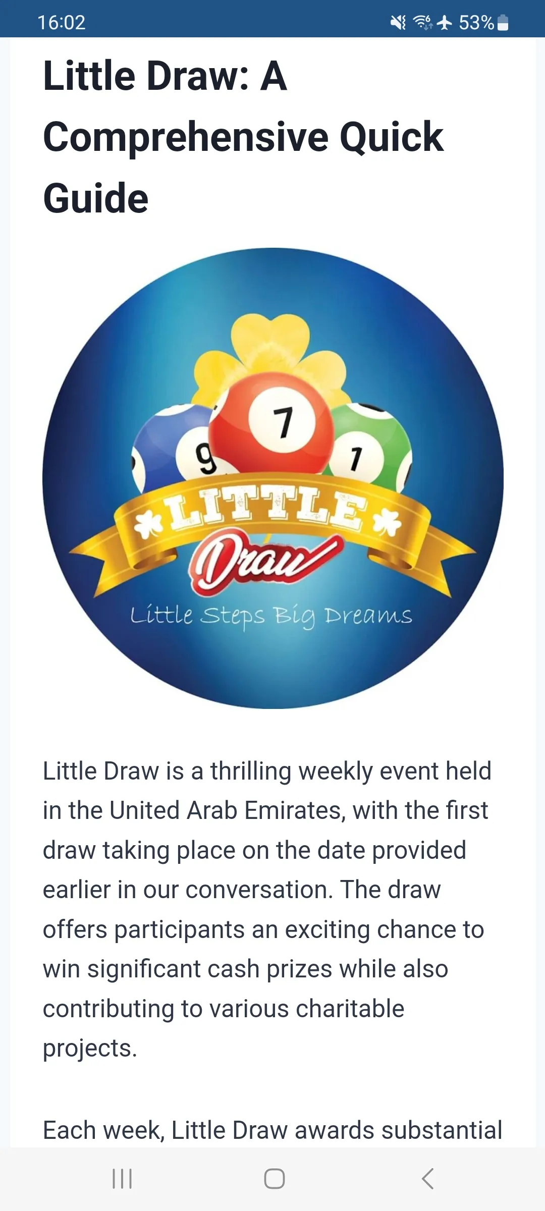 Little Draw Results Dubai UAE | Indus Appstore | Screenshot