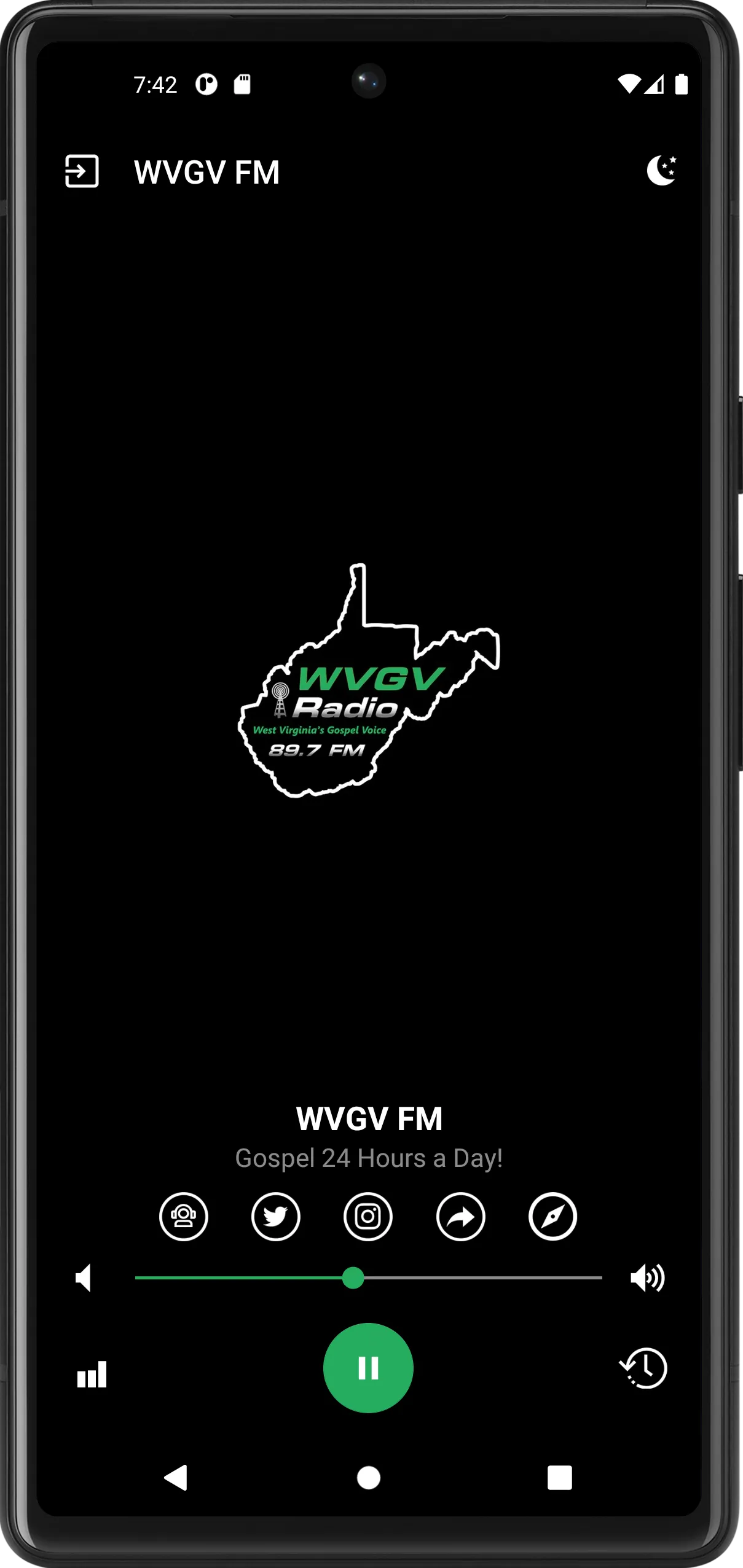 WVGV FM (OFFICIAL) | Indus Appstore | Screenshot