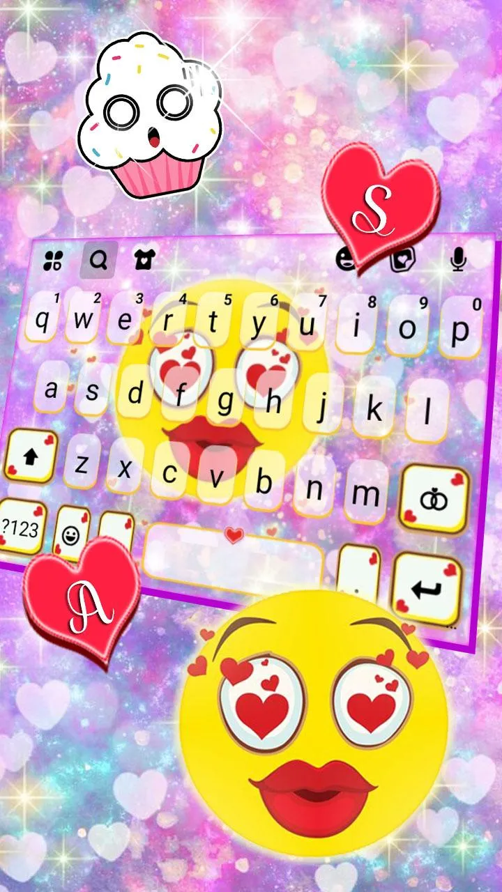 Galaxy Love Emoji Keyboard The | Indus Appstore | Screenshot