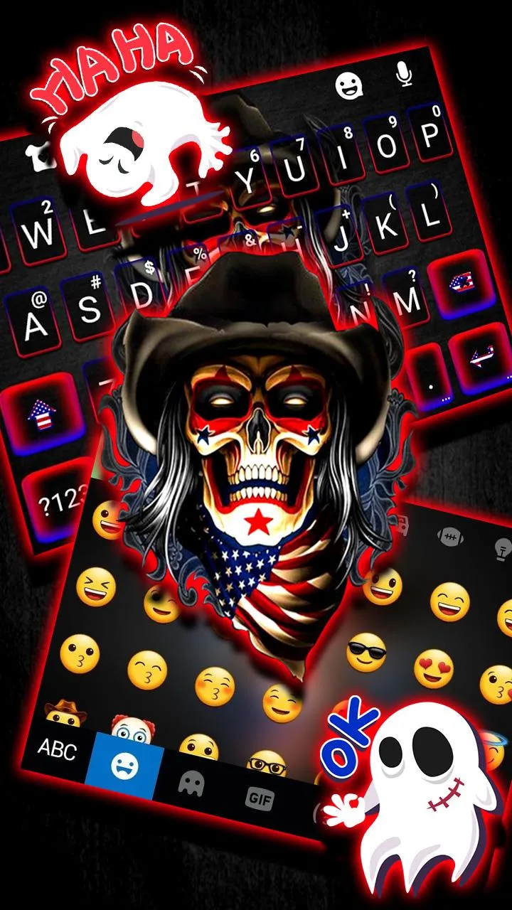 American Skull Keyboard Theme | Indus Appstore | Screenshot