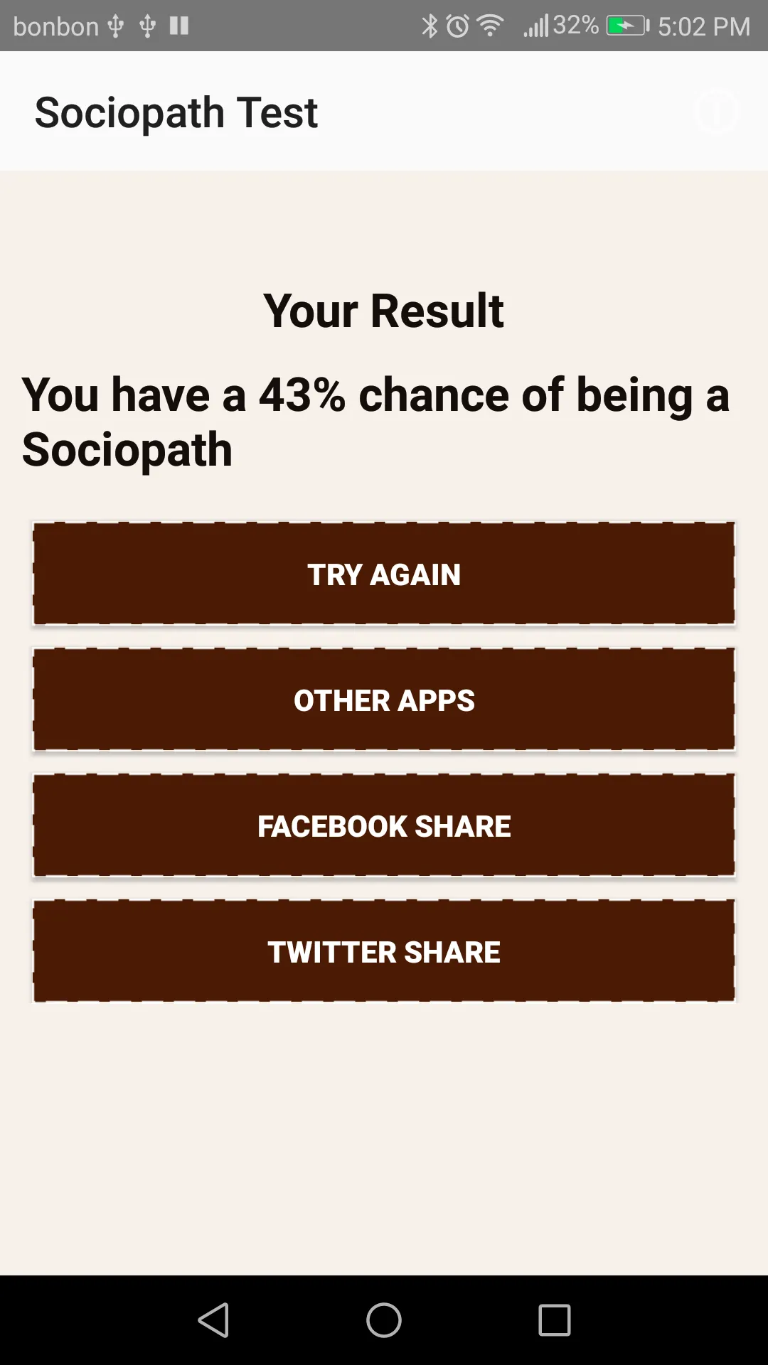 Sociopath Test | Indus Appstore | Screenshot