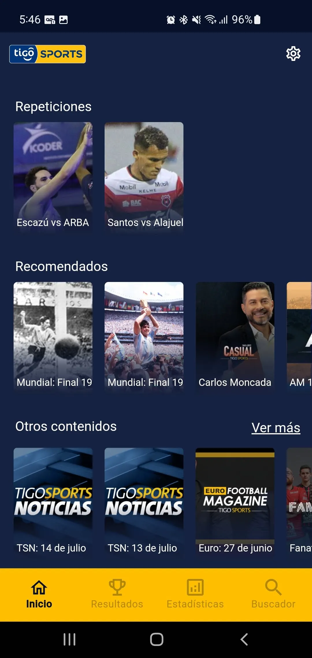 Tigo Sports Costa Rica | Indus Appstore | Screenshot