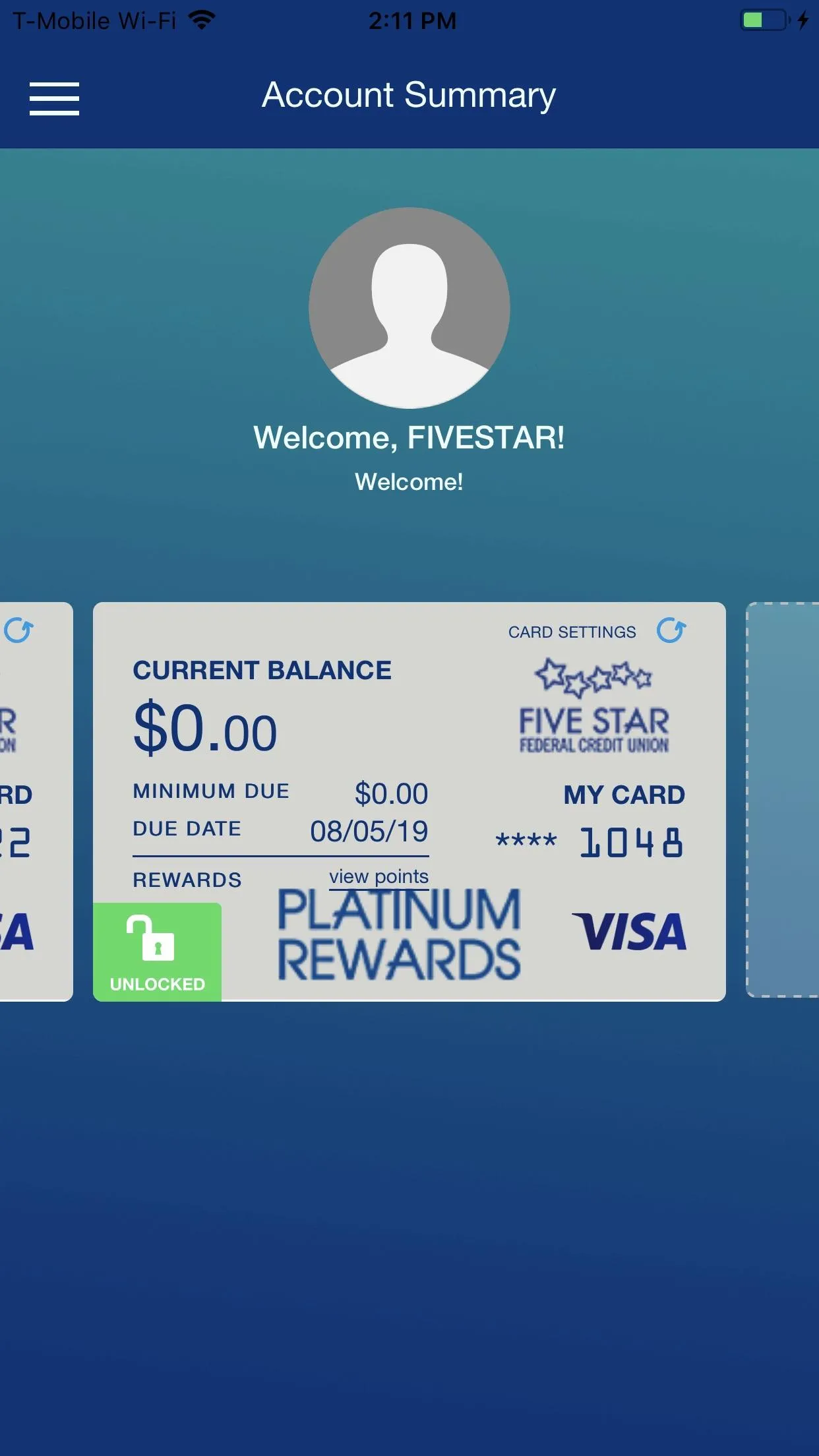 Five Star FCU Card Mgr. | Indus Appstore | Screenshot