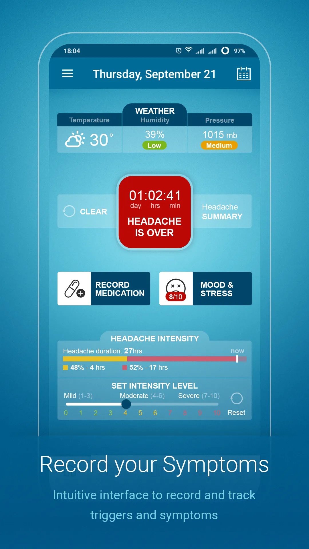 Migraine Monitor | Indus Appstore | Screenshot