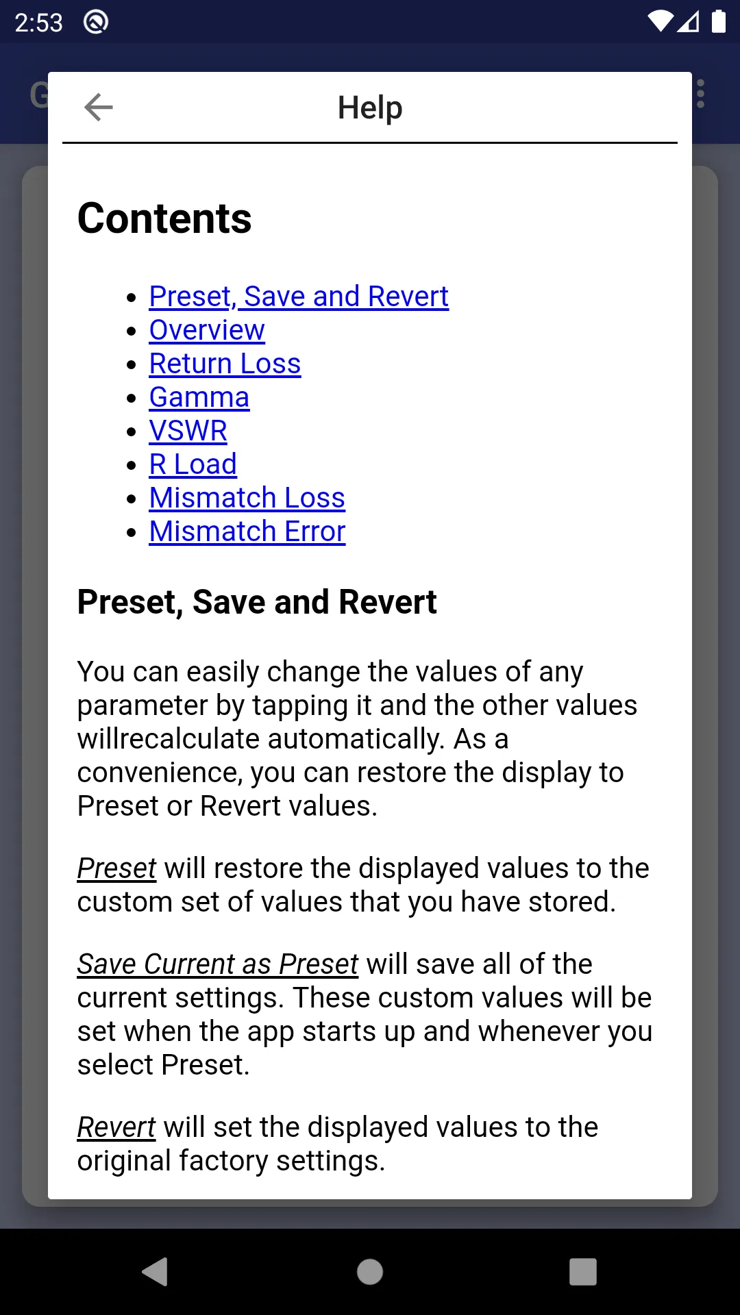 Gamma Master - RF Calculator | Indus Appstore | Screenshot