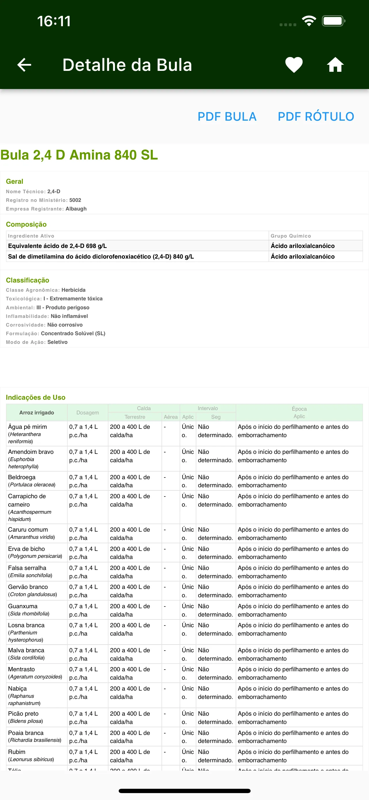 Bulário Defensivos Agrícolas | Indus Appstore | Screenshot