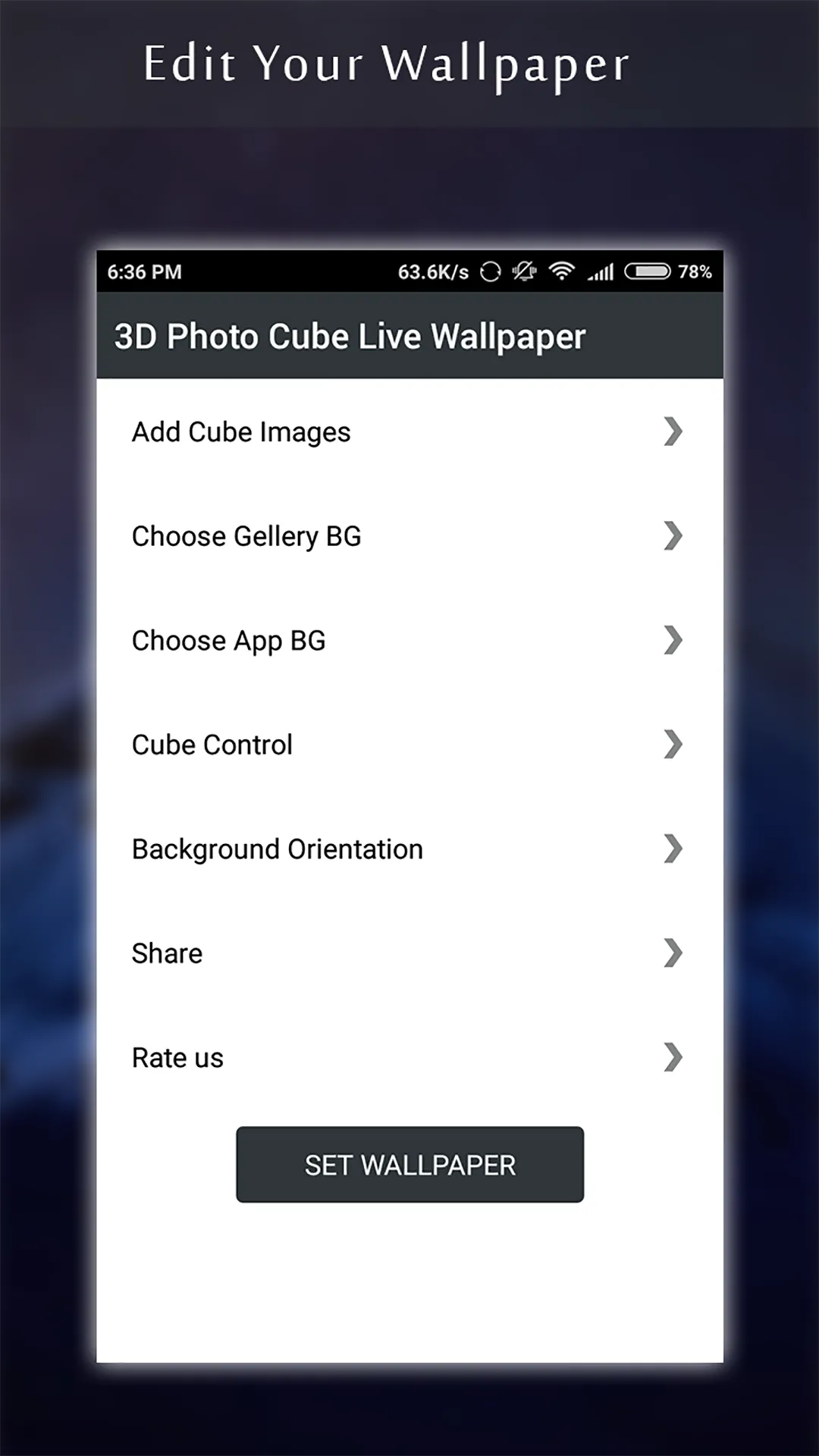 3D Photo Cube Live Wallpaper | Indus Appstore | Screenshot