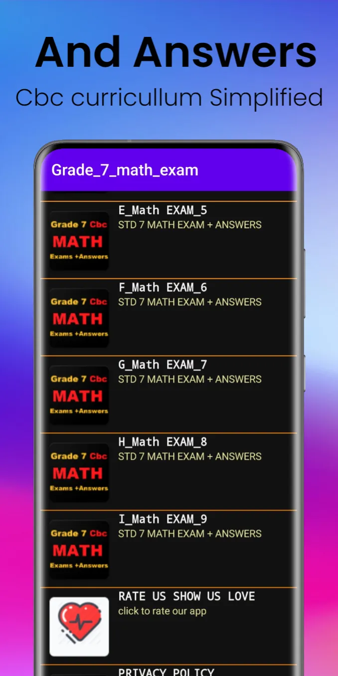 Cbc Math Grade 7 Exams+Answers | Indus Appstore | Screenshot