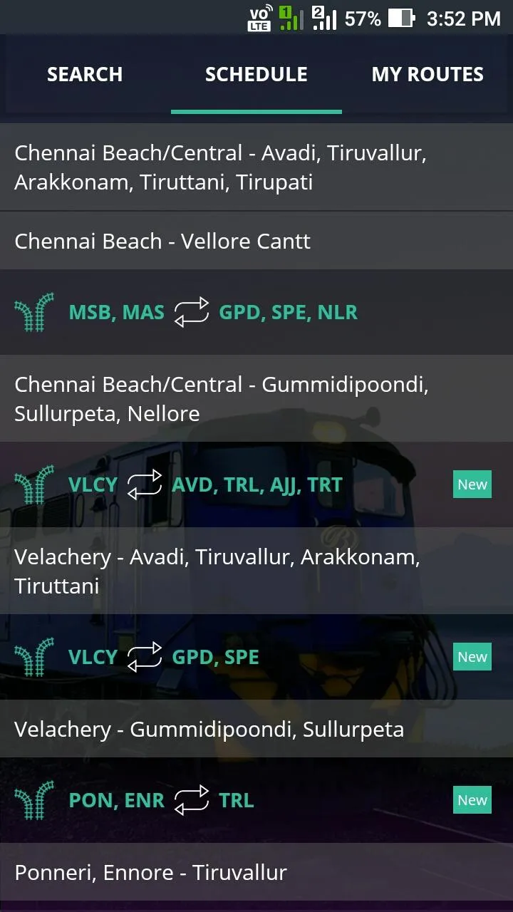 Chennai Suburban Train Timings | Indus Appstore | Screenshot