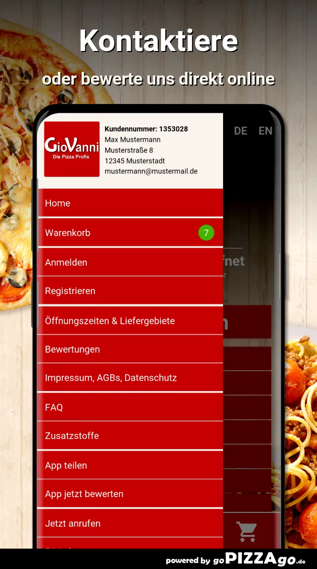 Giovanni Bringdienst Hannover | Indus Appstore | Screenshot