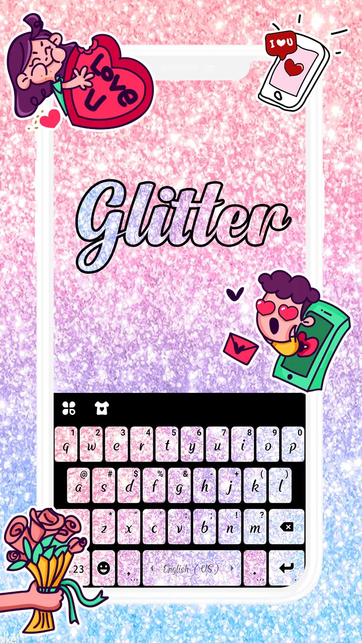 Glitter Gradient Keyboard Back | Indus Appstore | Screenshot