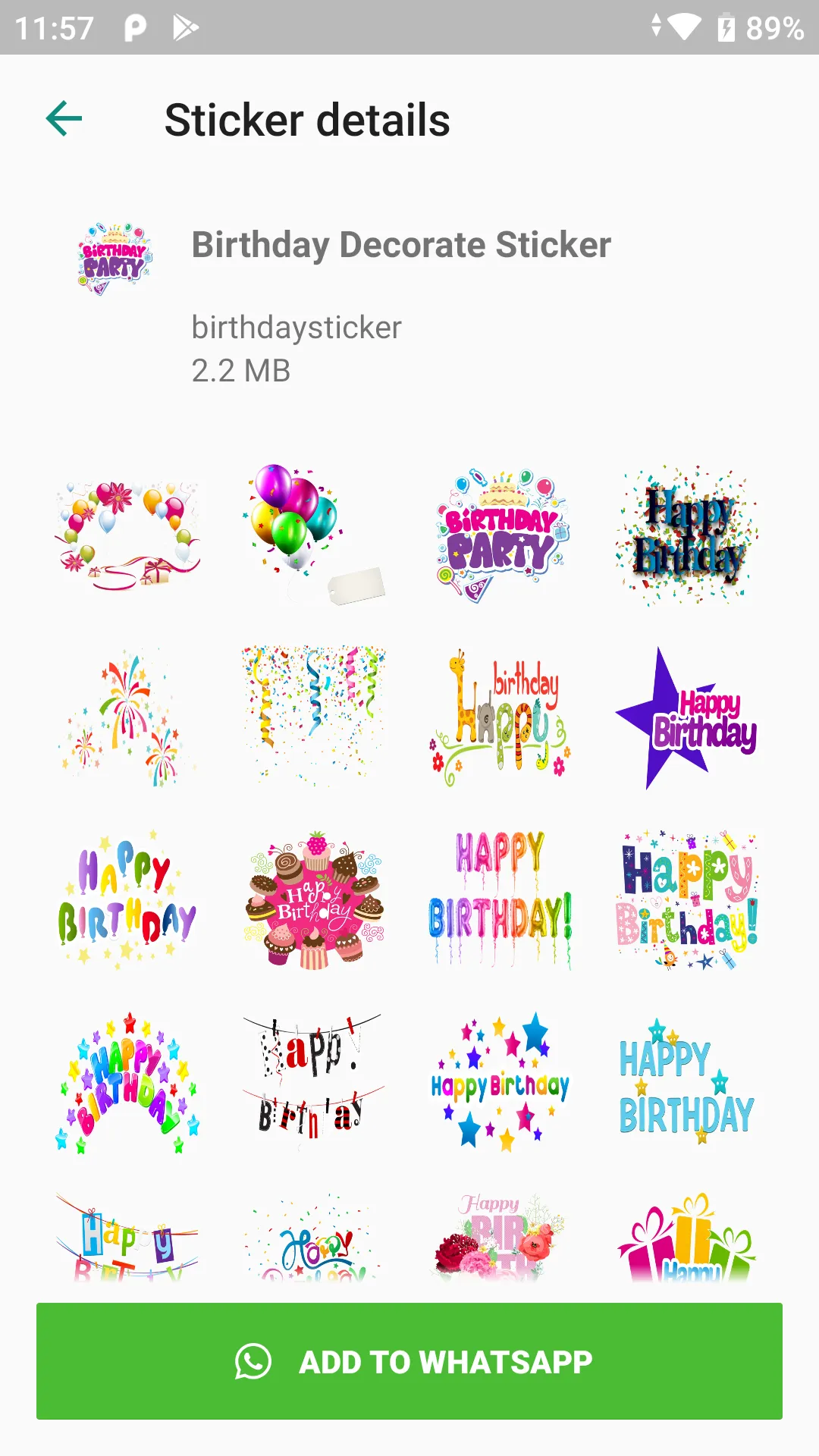 Birthday Stickers - WAStickers | Indus Appstore | Screenshot