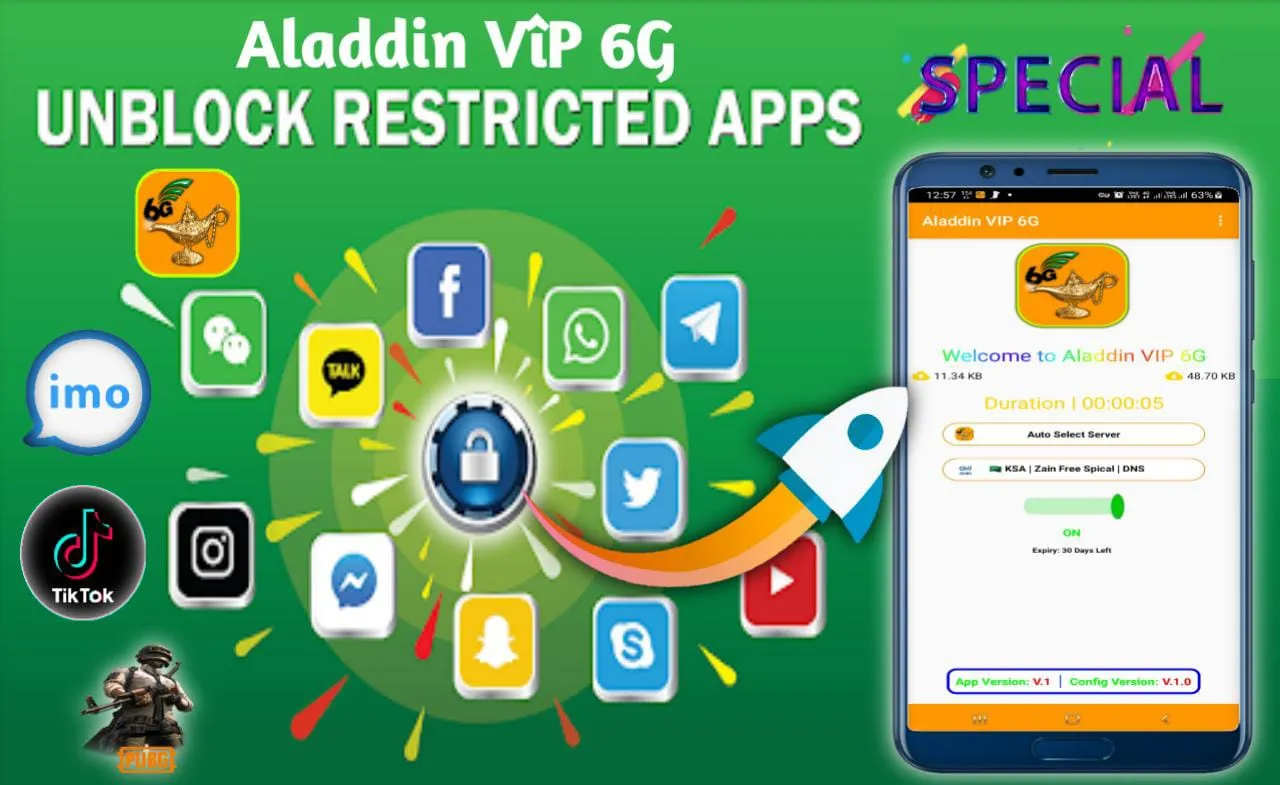 Aladdin VIP 6G-Secure Fast VPN | Indus Appstore | Screenshot