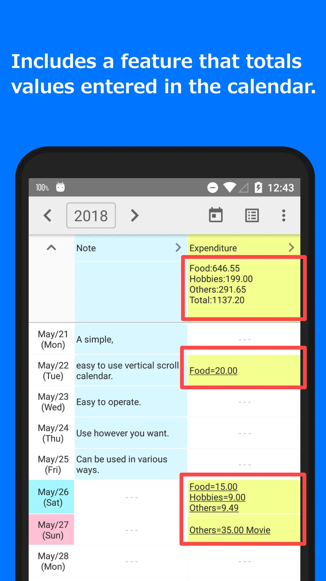 ScrollCalendar | Indus Appstore | Screenshot