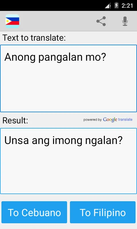 Filipino Cebuano Translator | Indus Appstore | Screenshot