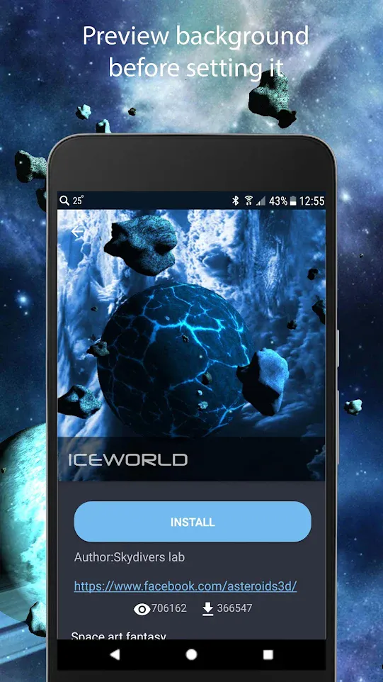 Asteroids 3D live wallpaper | Indus Appstore | Screenshot