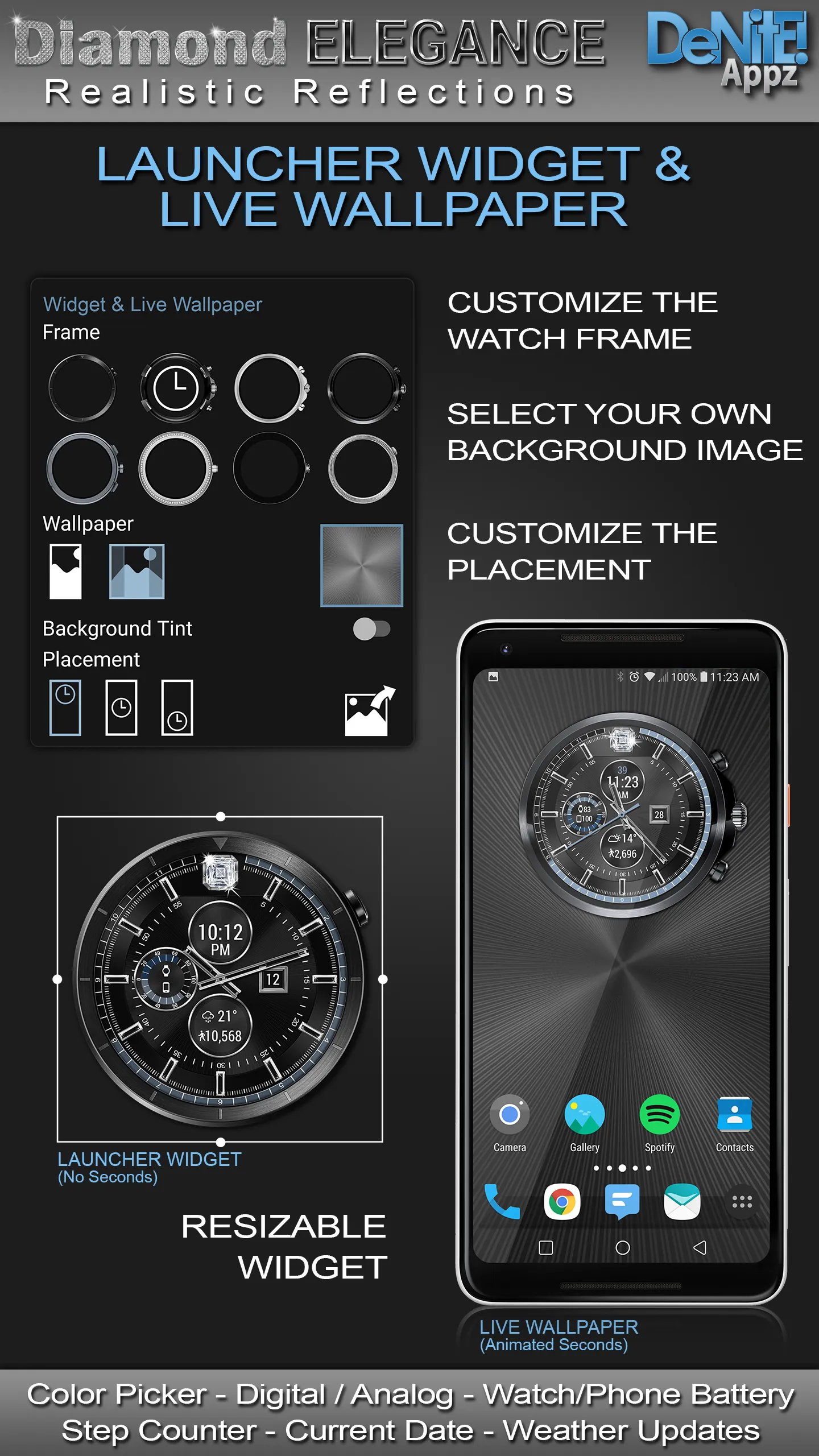 Diamond Elegance HD Watch Face | Indus Appstore | Screenshot