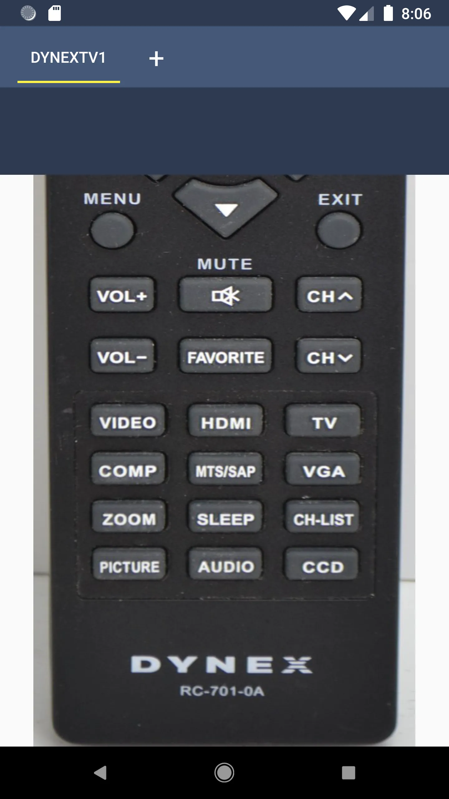 Dynex TV Remote | Indus Appstore | Screenshot