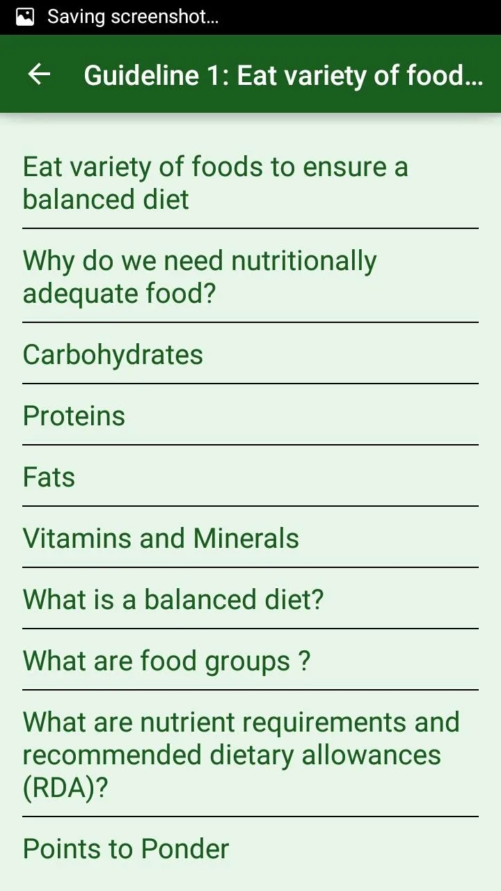 Dietary Guidelines for Indians | Indus Appstore | Screenshot