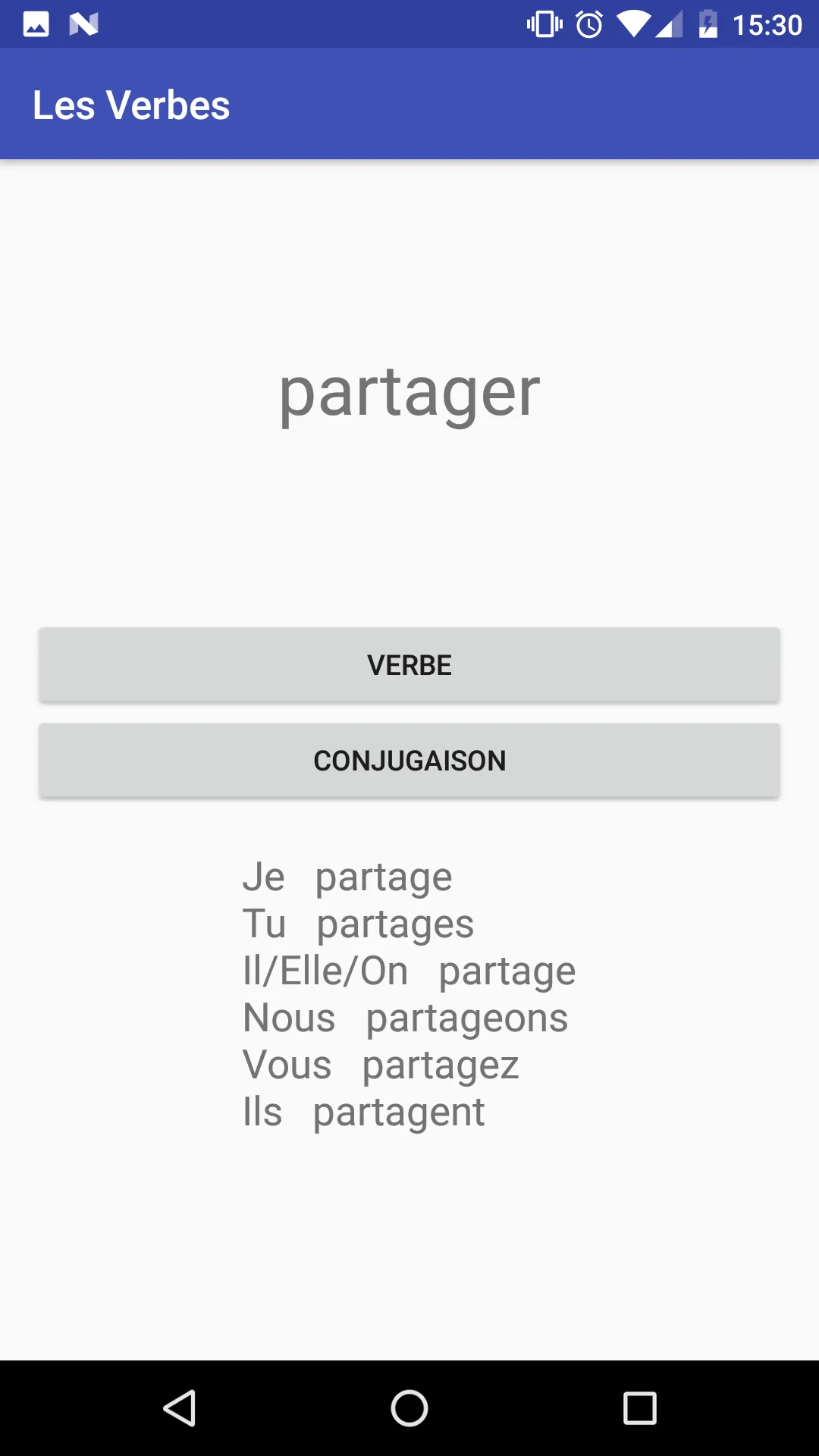 Verb Conjugation in French | Indus Appstore | Screenshot