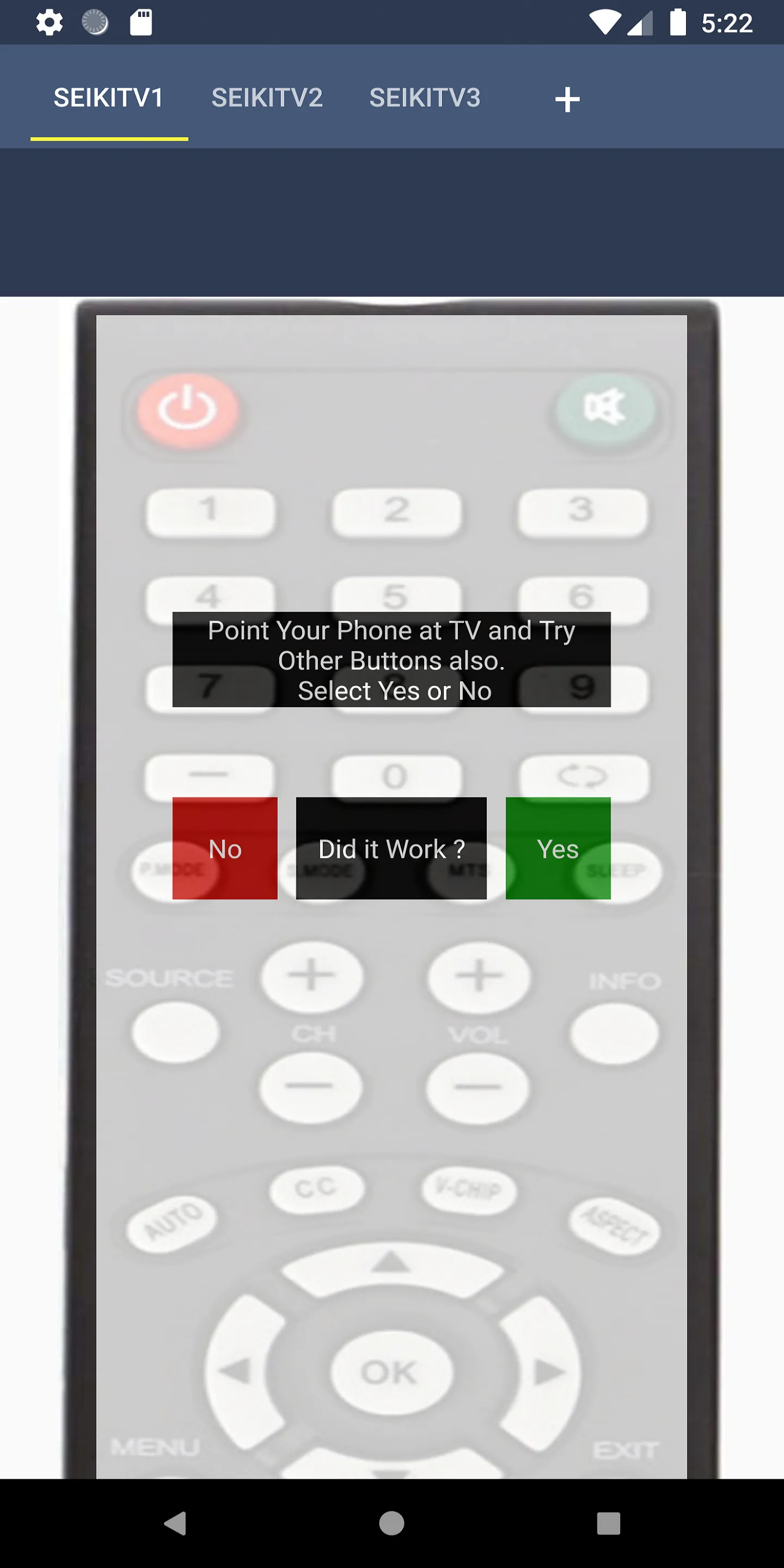 Seiki TV Remote Control | Indus Appstore | Screenshot