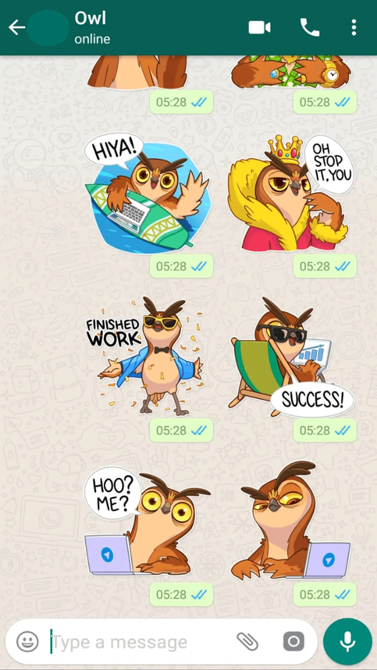 Cute Owl Stickers-WAStickerApp | Indus Appstore | Screenshot