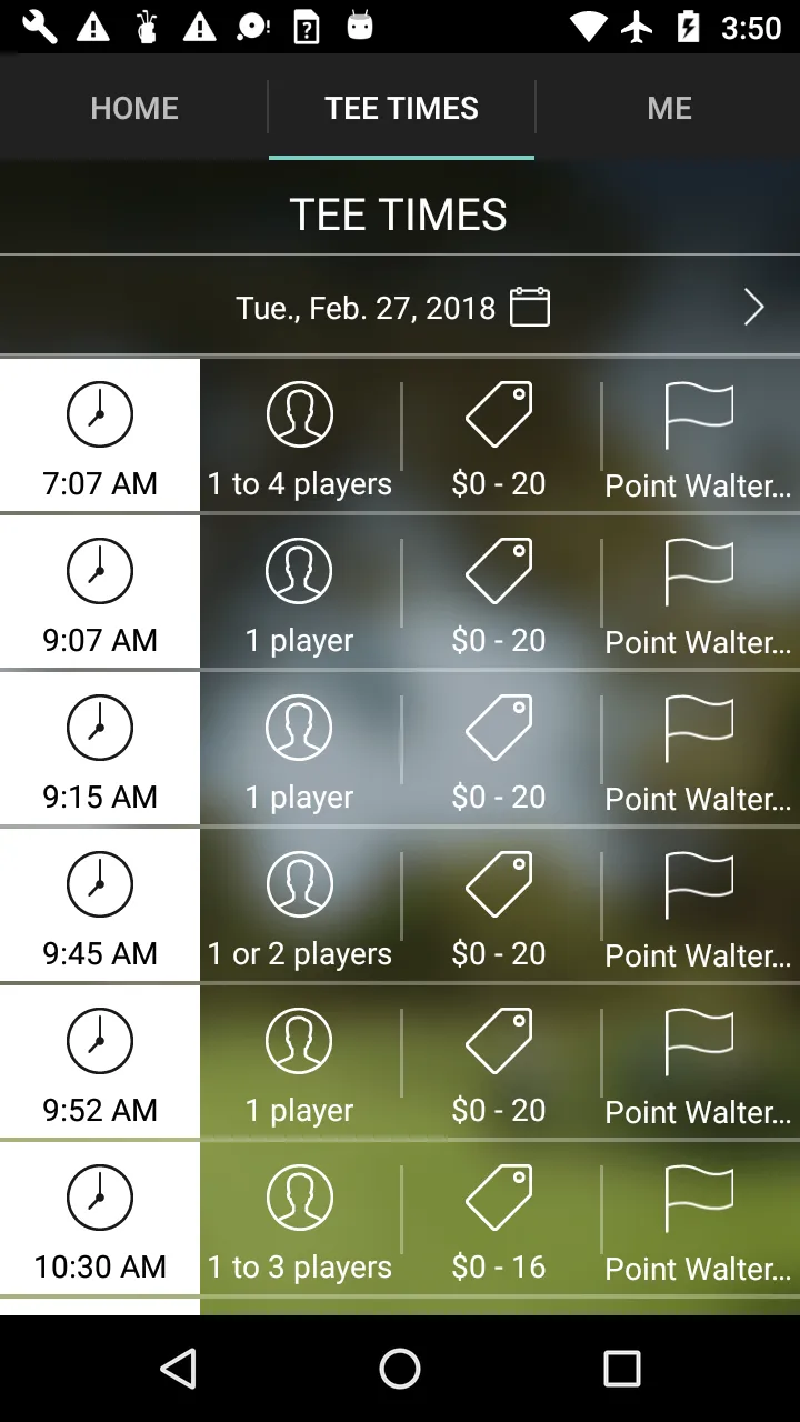 Point Walter Golf Tee Times | Indus Appstore | Screenshot