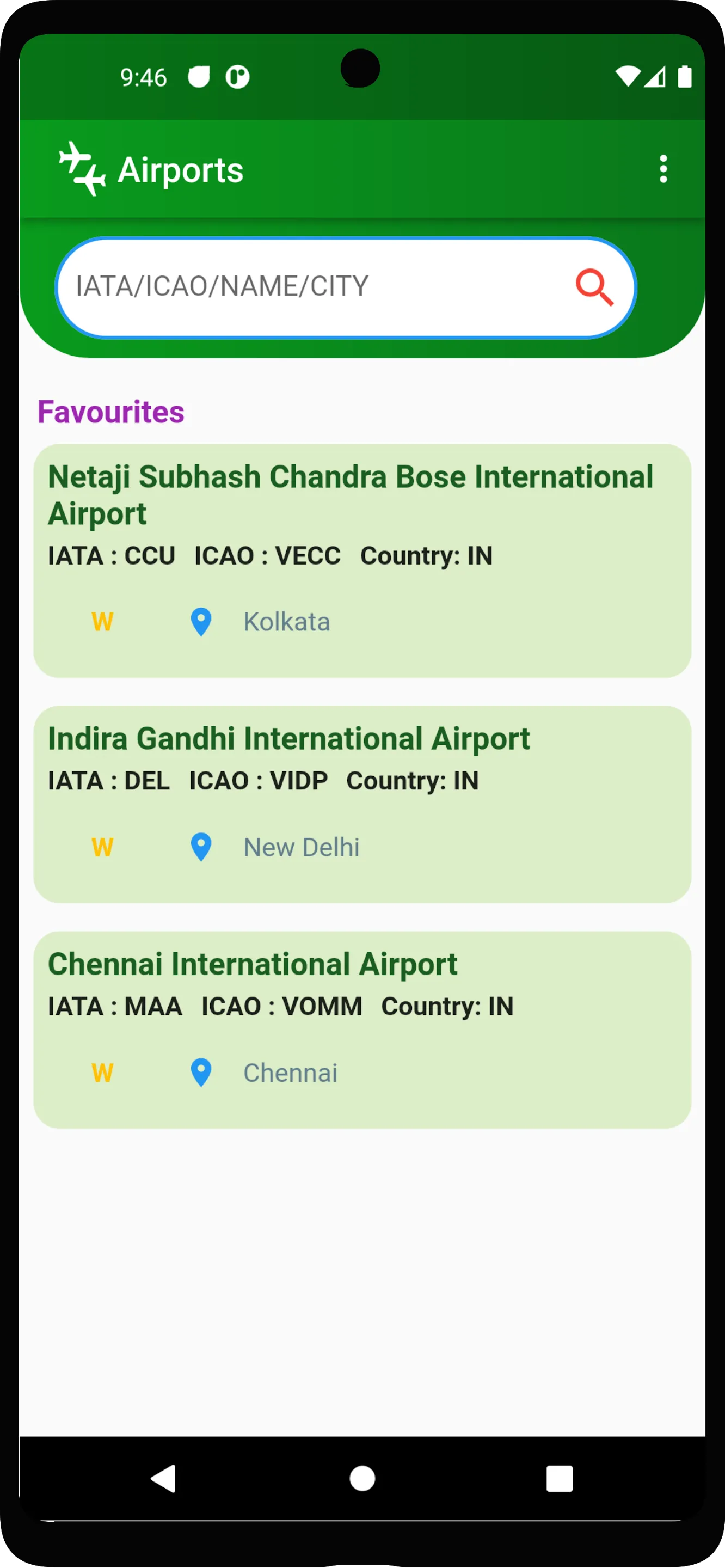 Airport DB- ICAO/IATA Codes | Indus Appstore | Screenshot