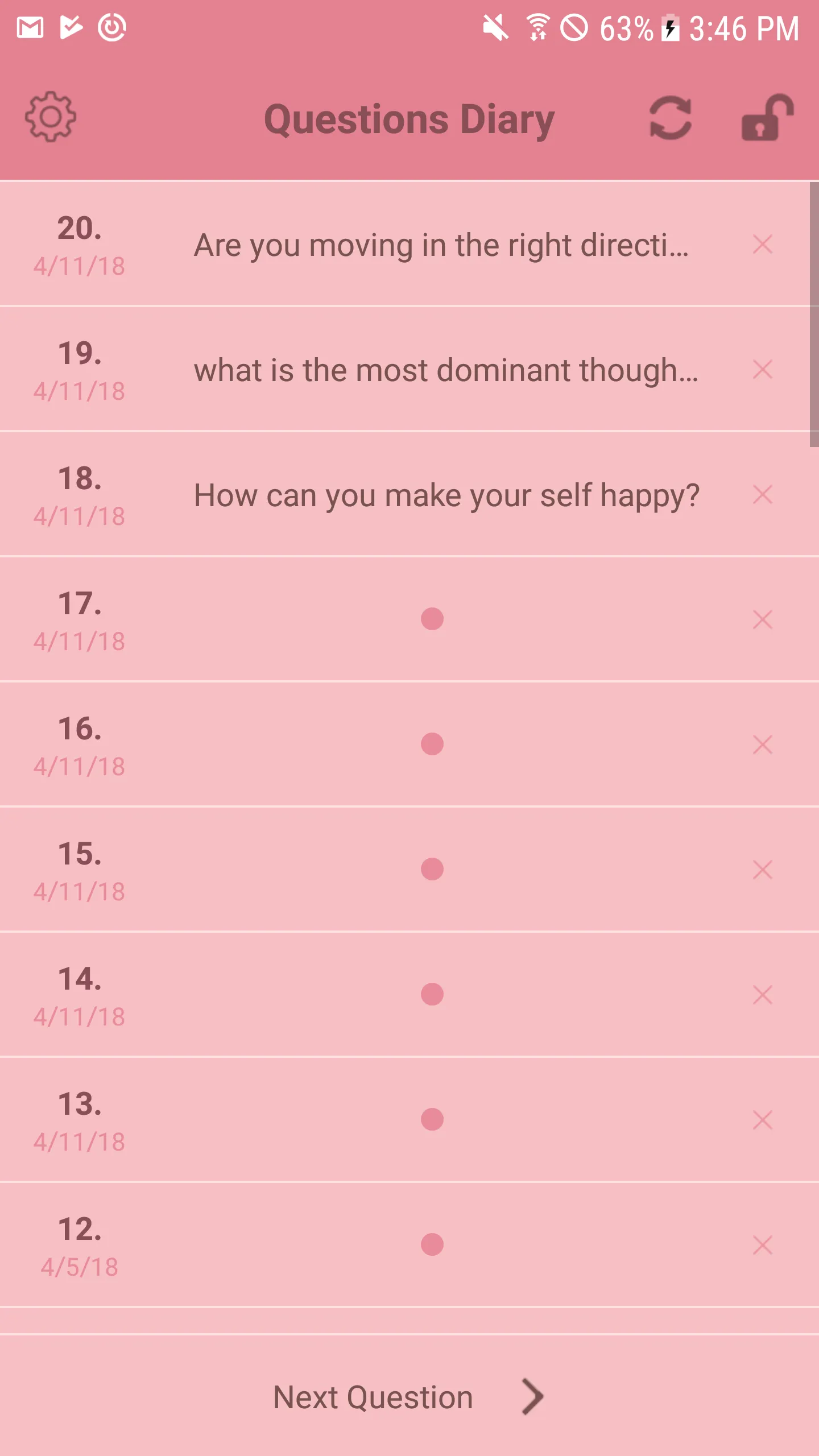 Questions Diary | Indus Appstore | Screenshot