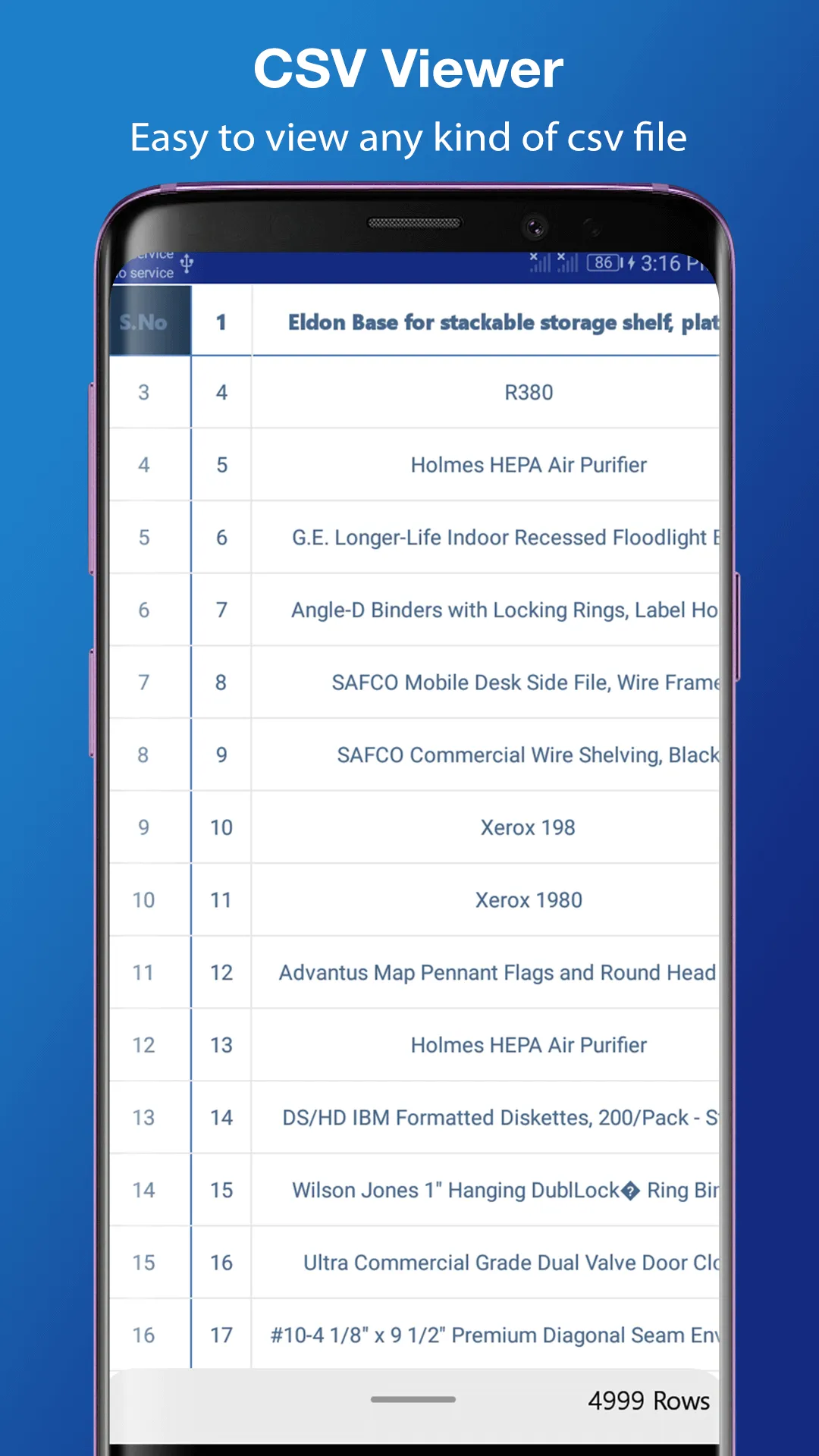 CSV Viewer: CSV File Reader | Indus Appstore | Screenshot