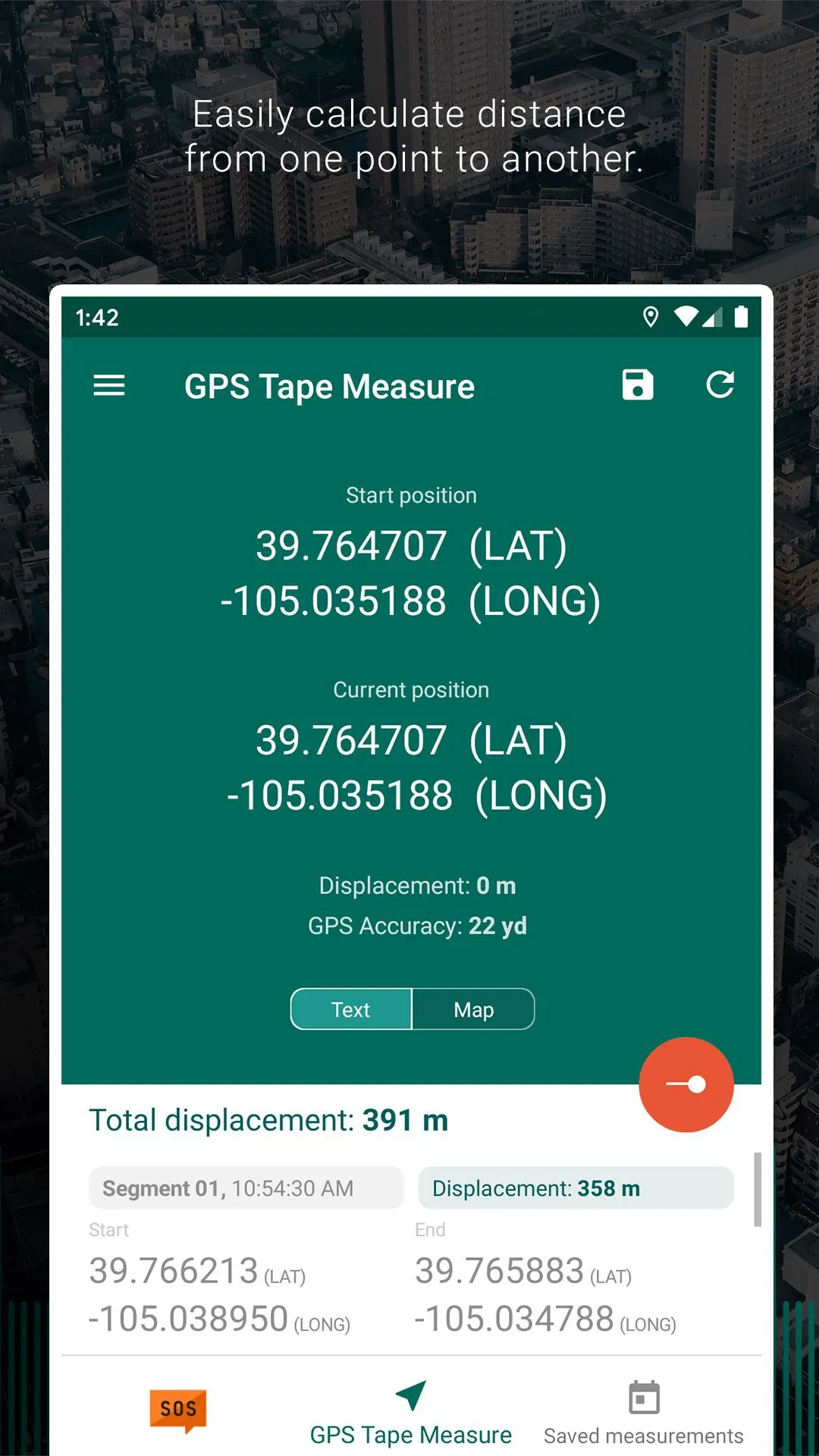 My GPS Tape Measure | Indus Appstore | Screenshot