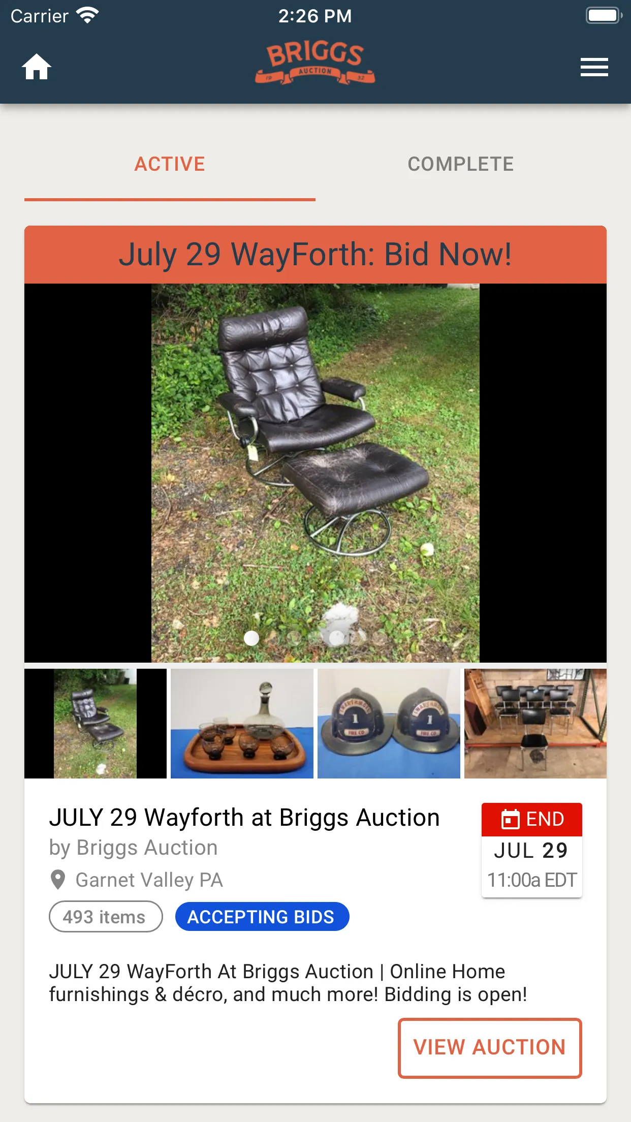 Briggs Auction | Indus Appstore | Screenshot