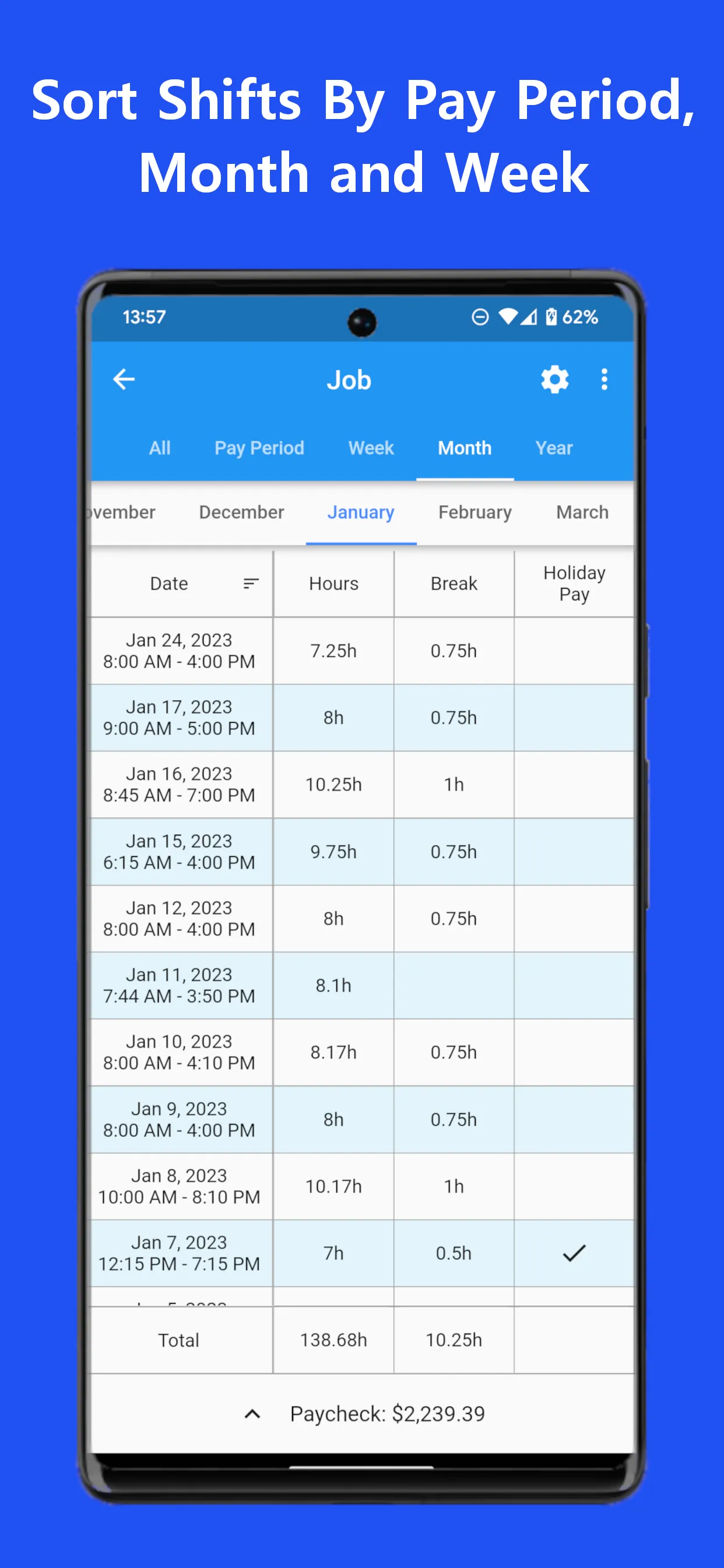 Work Log - Shift Tracker | Indus Appstore | Screenshot