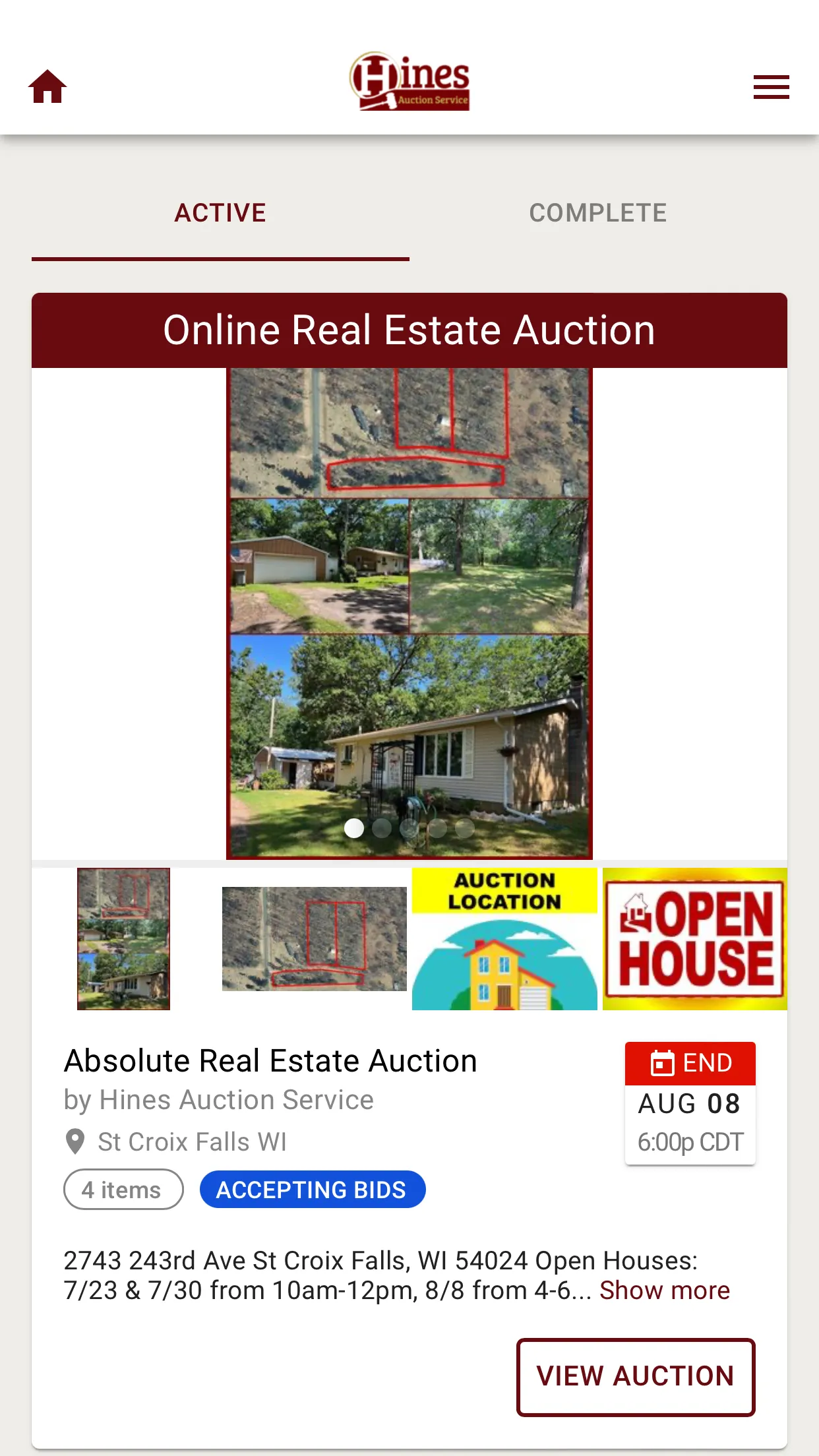 Hines Auction Service | Indus Appstore | Screenshot