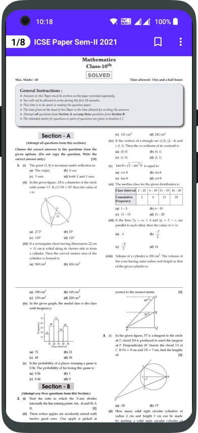 Class 10 ICSE Paper | Indus Appstore | Screenshot