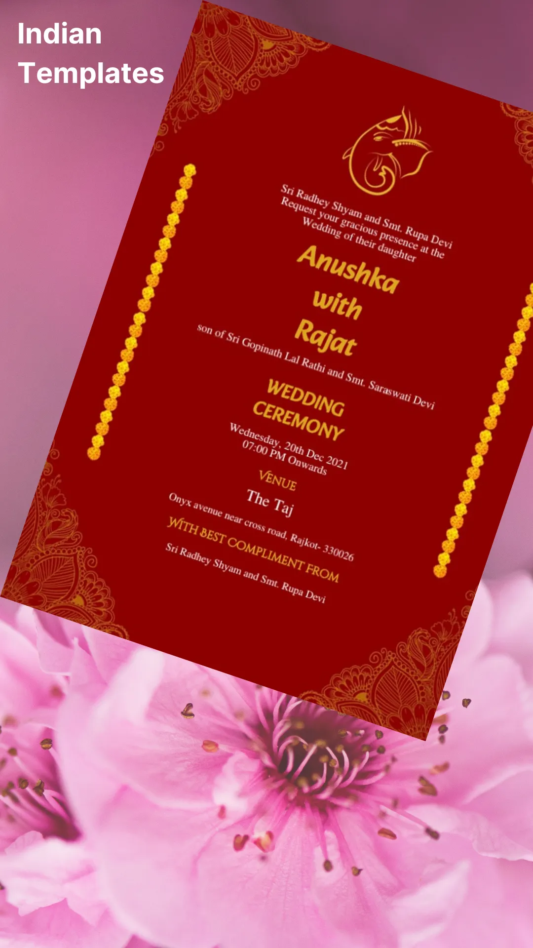 Hindu Wedding Card Maker | Indus Appstore | Screenshot