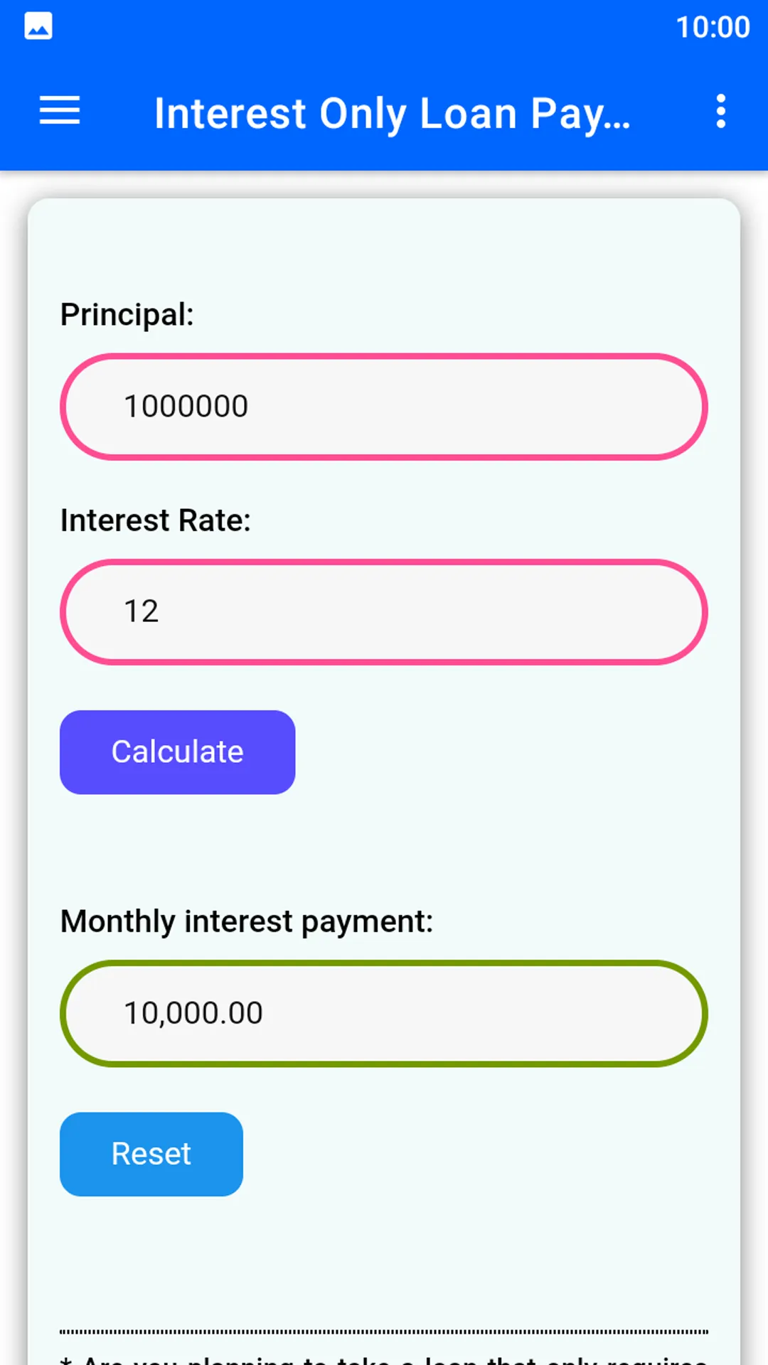 Interest Only Loan Payment | Indus Appstore | Screenshot