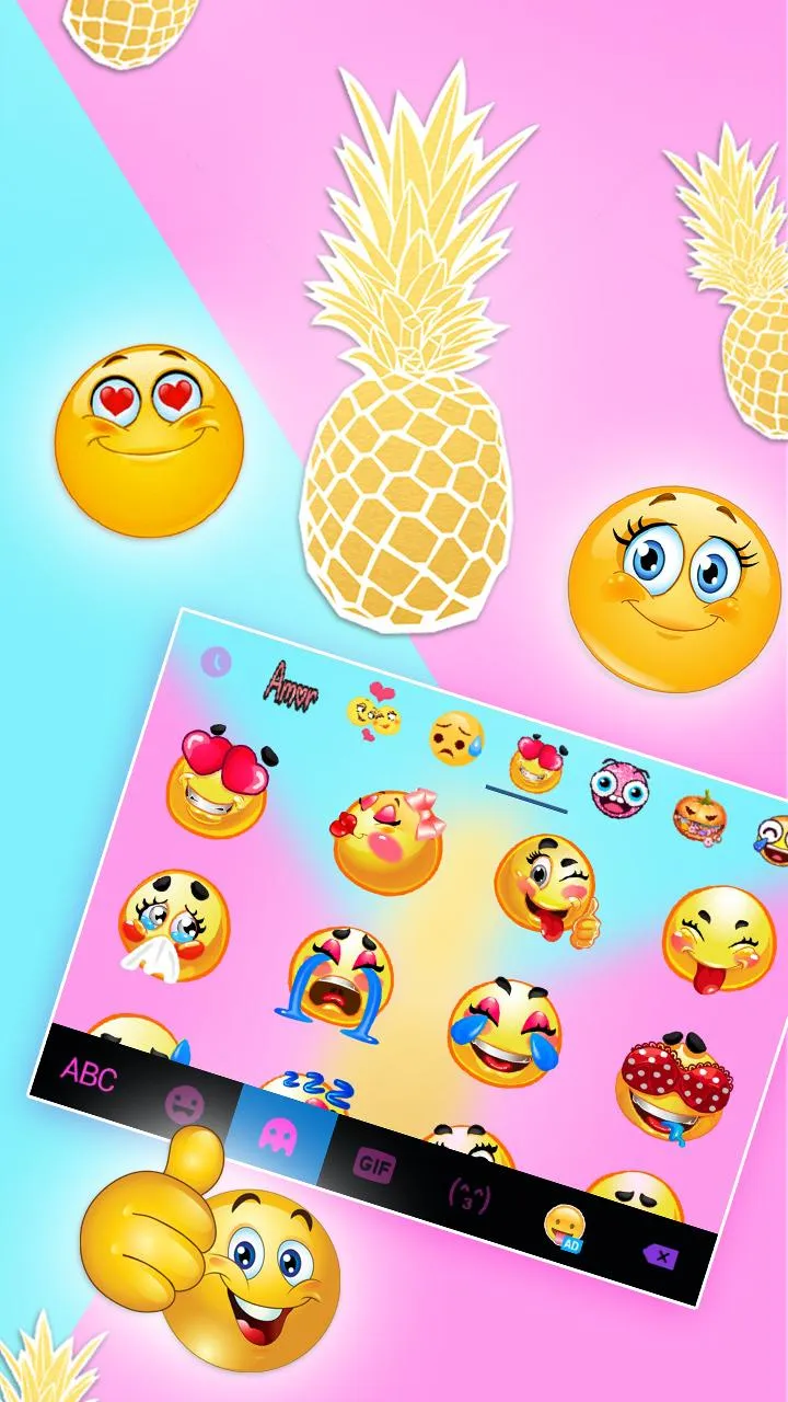 Gold Pineapple Keyboard Theme | Indus Appstore | Screenshot