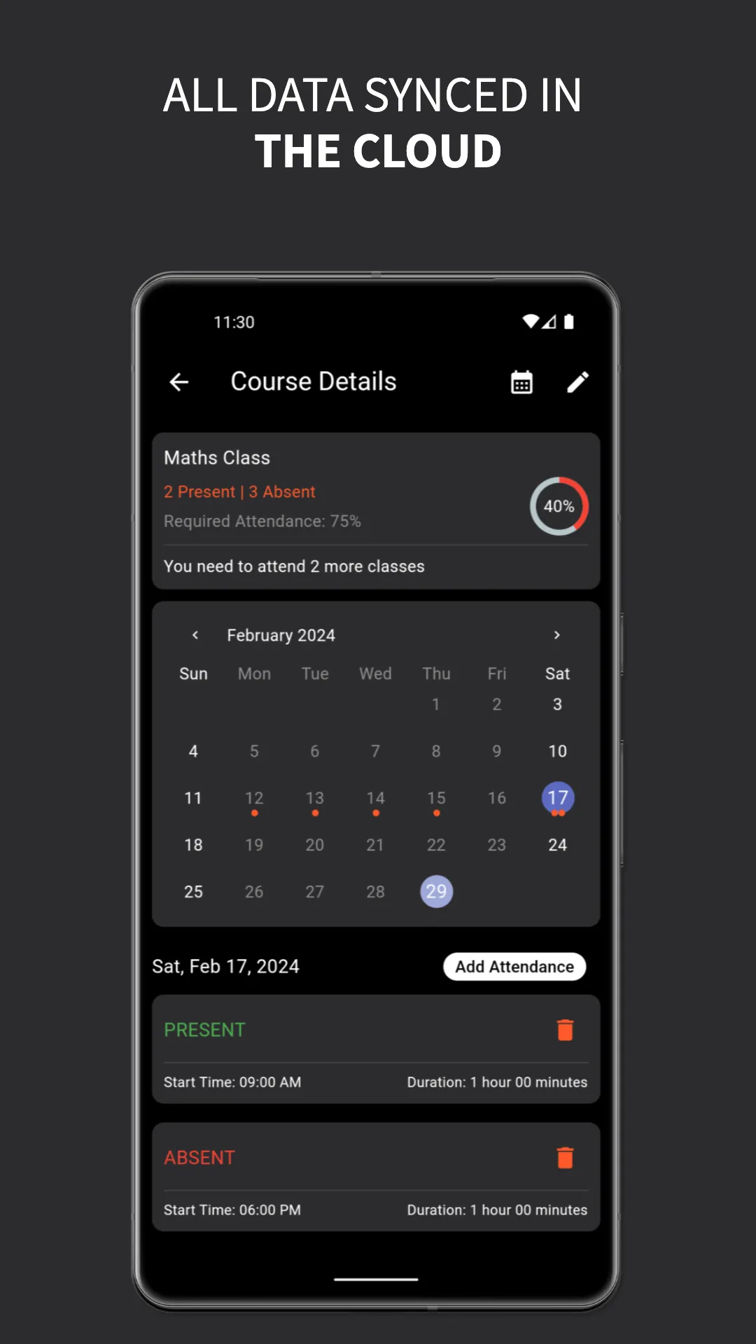 Attendy Pro:Attendance Tracker | Indus Appstore | Screenshot