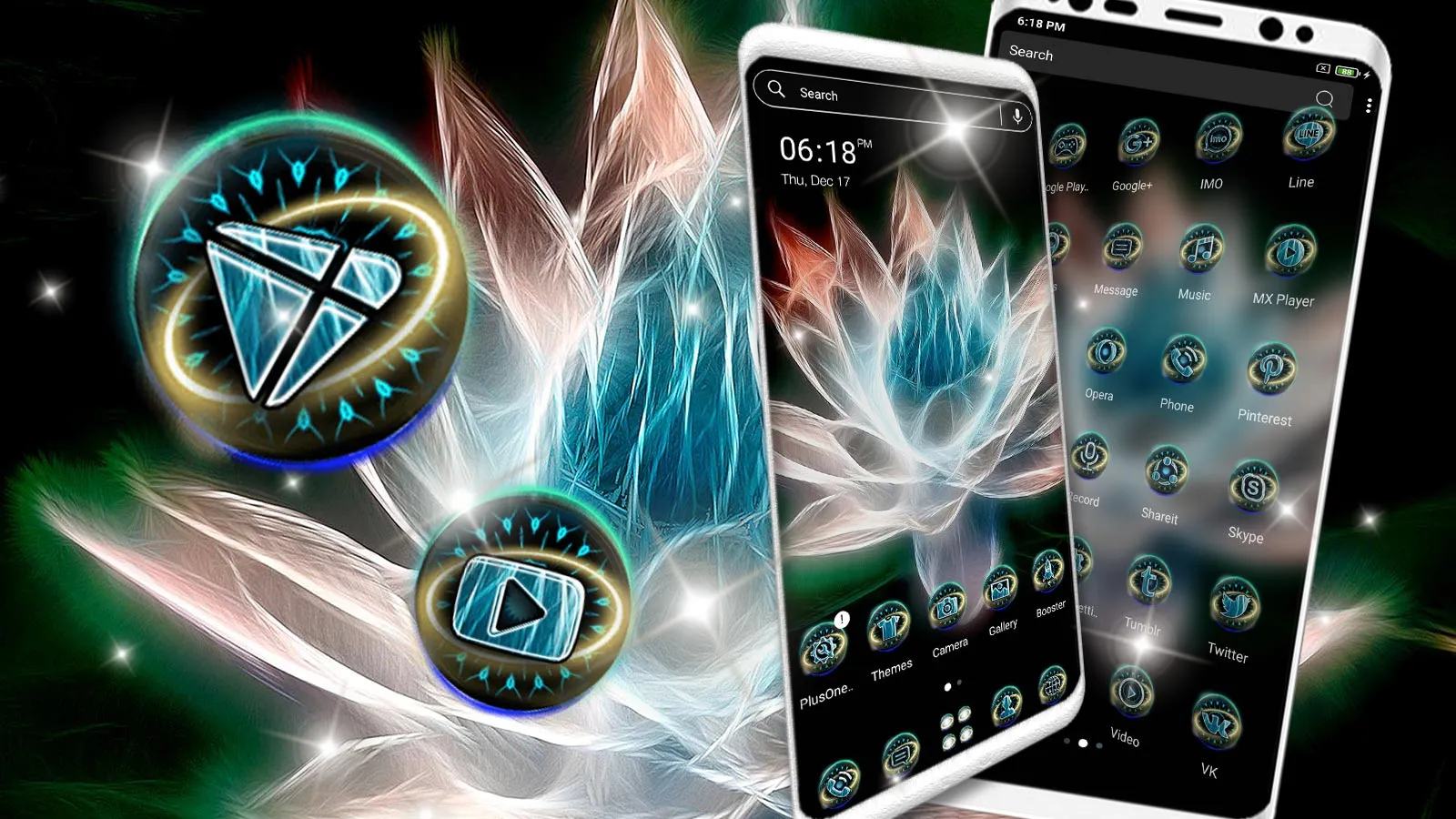 Magical Neon Lotus Theme | Indus Appstore | Screenshot