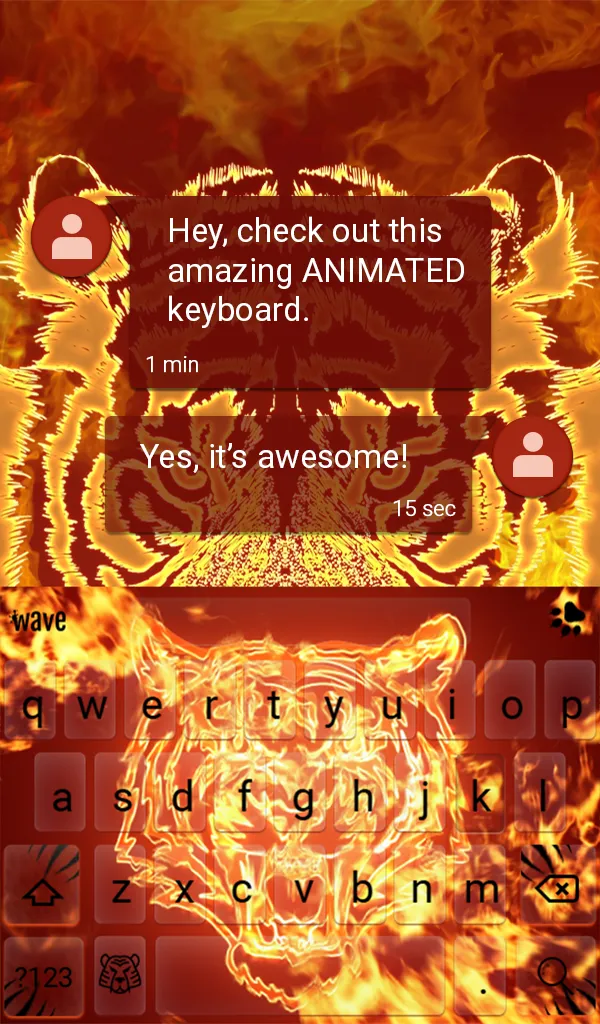 Fire Tiger Keyboard Wallpaper | Indus Appstore | Screenshot