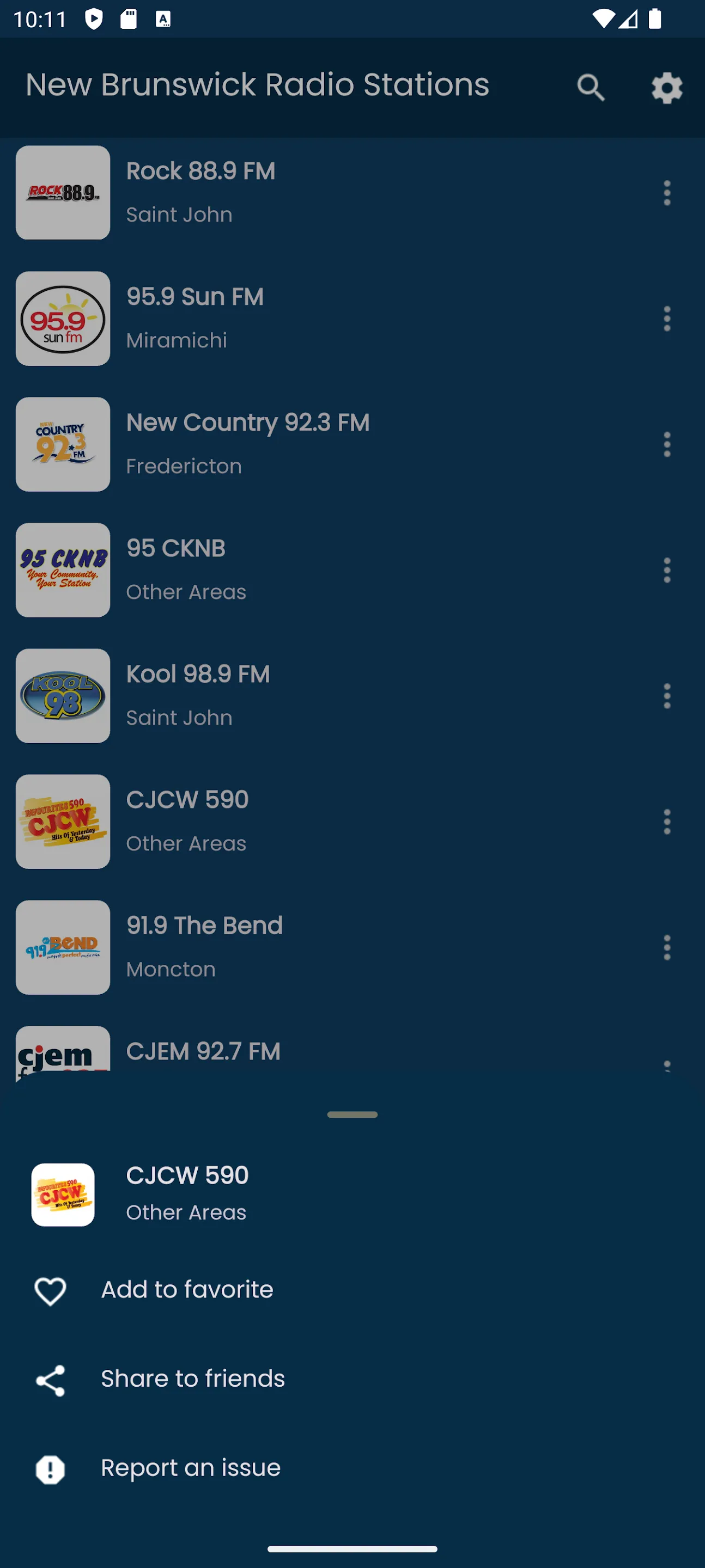 Radios from New Brunswick | Indus Appstore | Screenshot