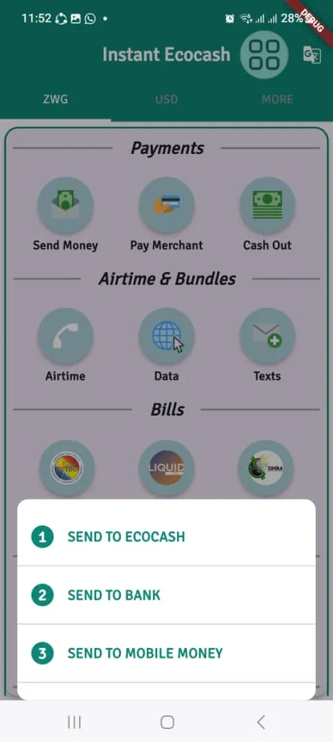 Instant EcoCash | Indus Appstore | Screenshot