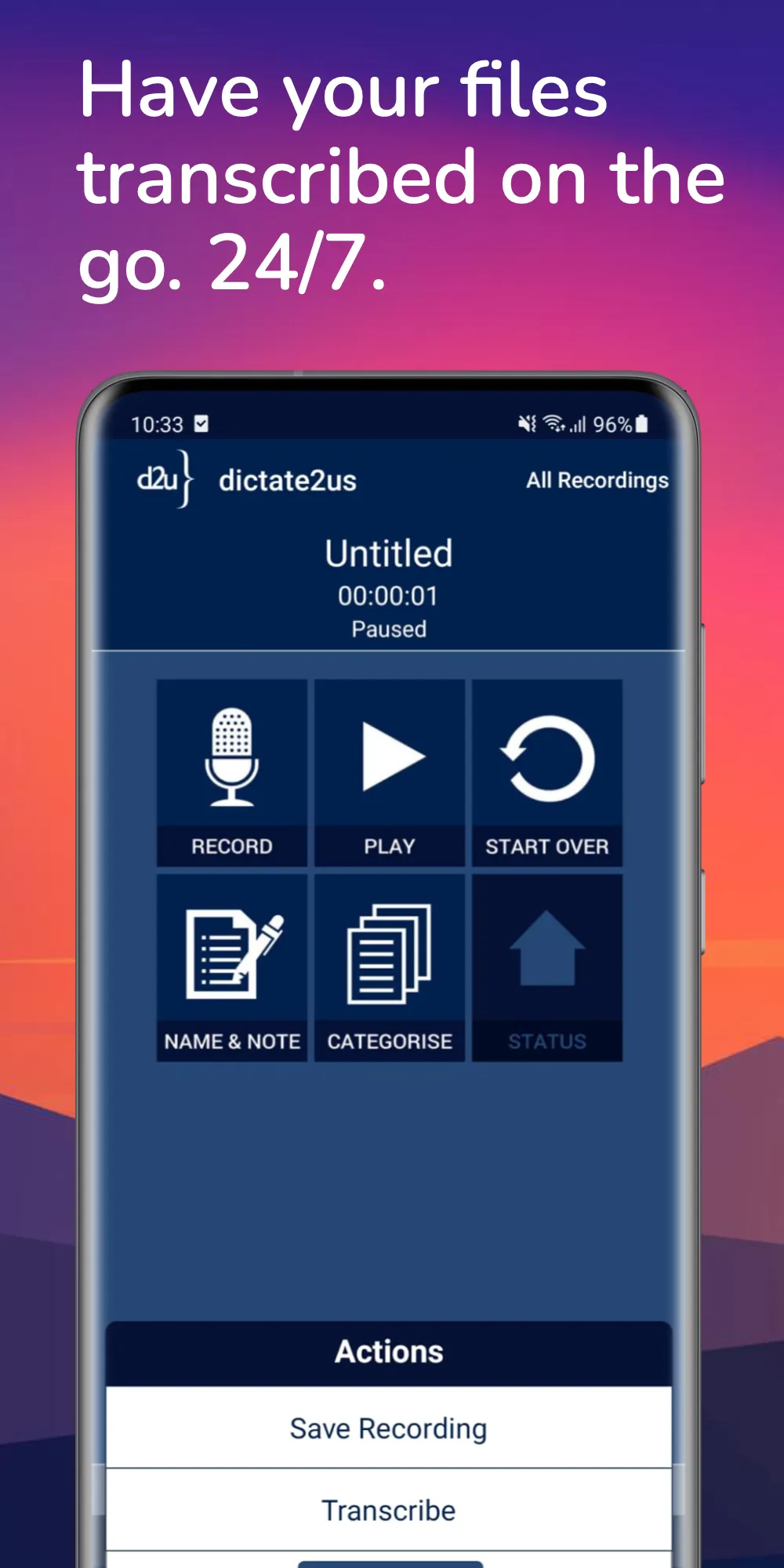 dictate2us Record & Transcribe | Indus Appstore | Screenshot