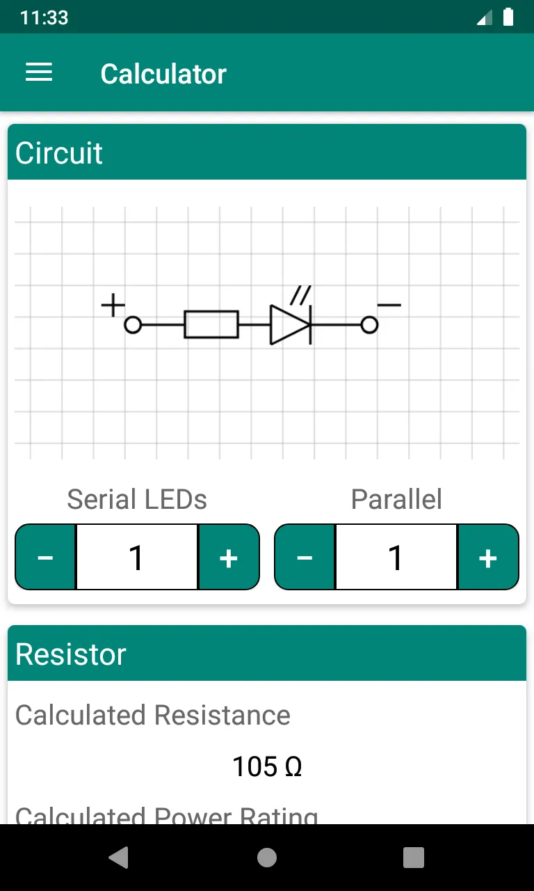 LED Resistor - Calculator | Indus Appstore | Screenshot